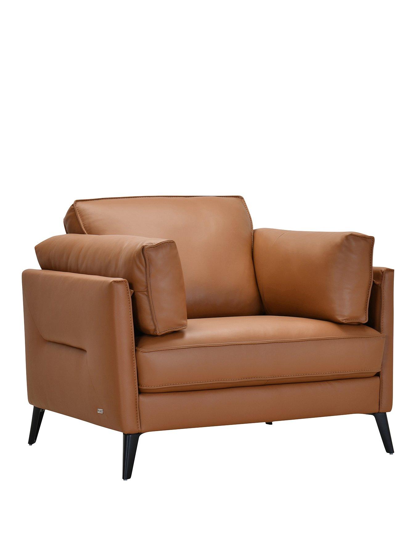Image 3 of 6 of The Very Collection New Sasha Leather/Faux Leather&nbsp;Armchair - Tan - FSC&reg; Certified