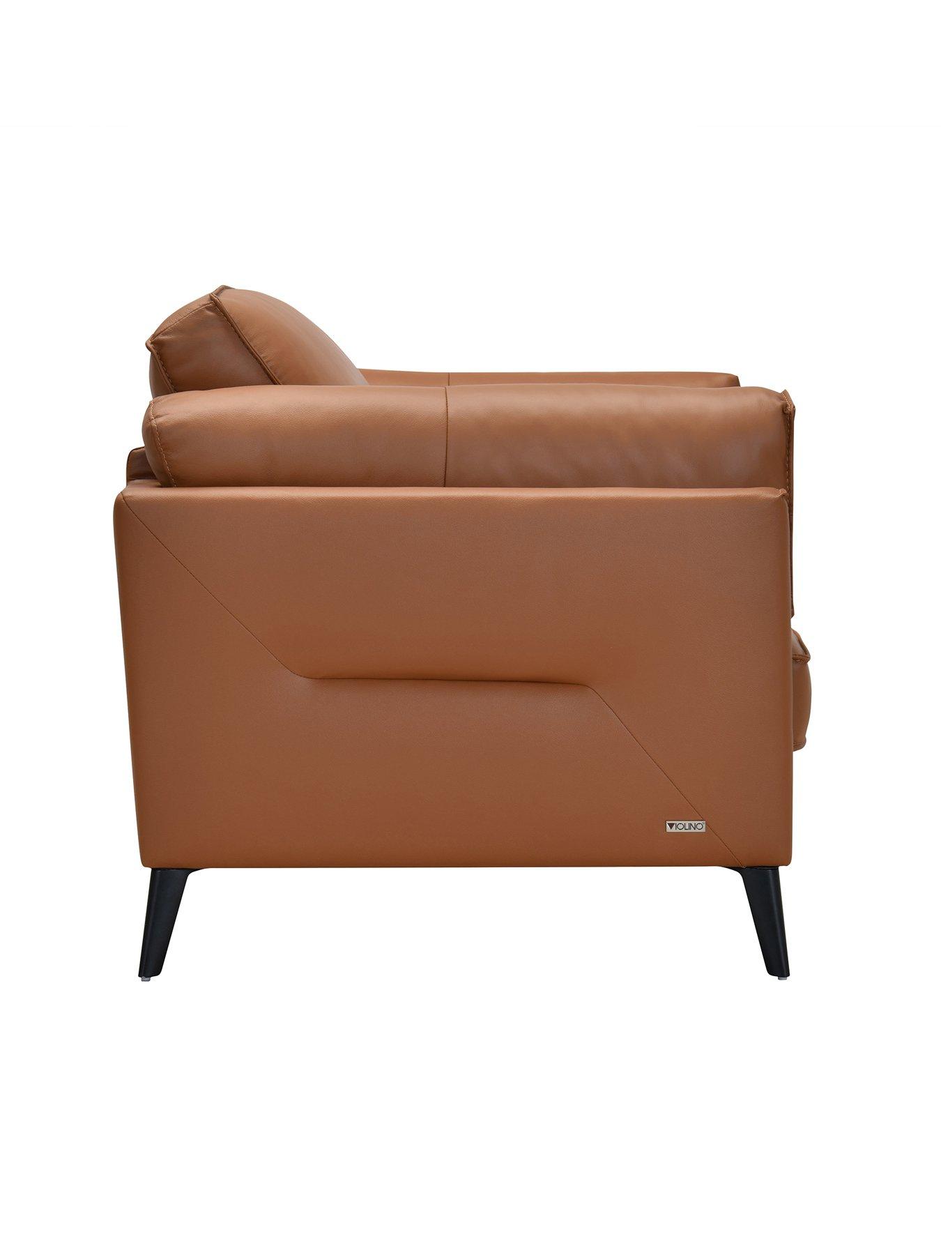 Image 4 of 6 of The Very Collection New Sasha Leather/Faux Leather&nbsp;Armchair - Tan - FSC&reg; Certified