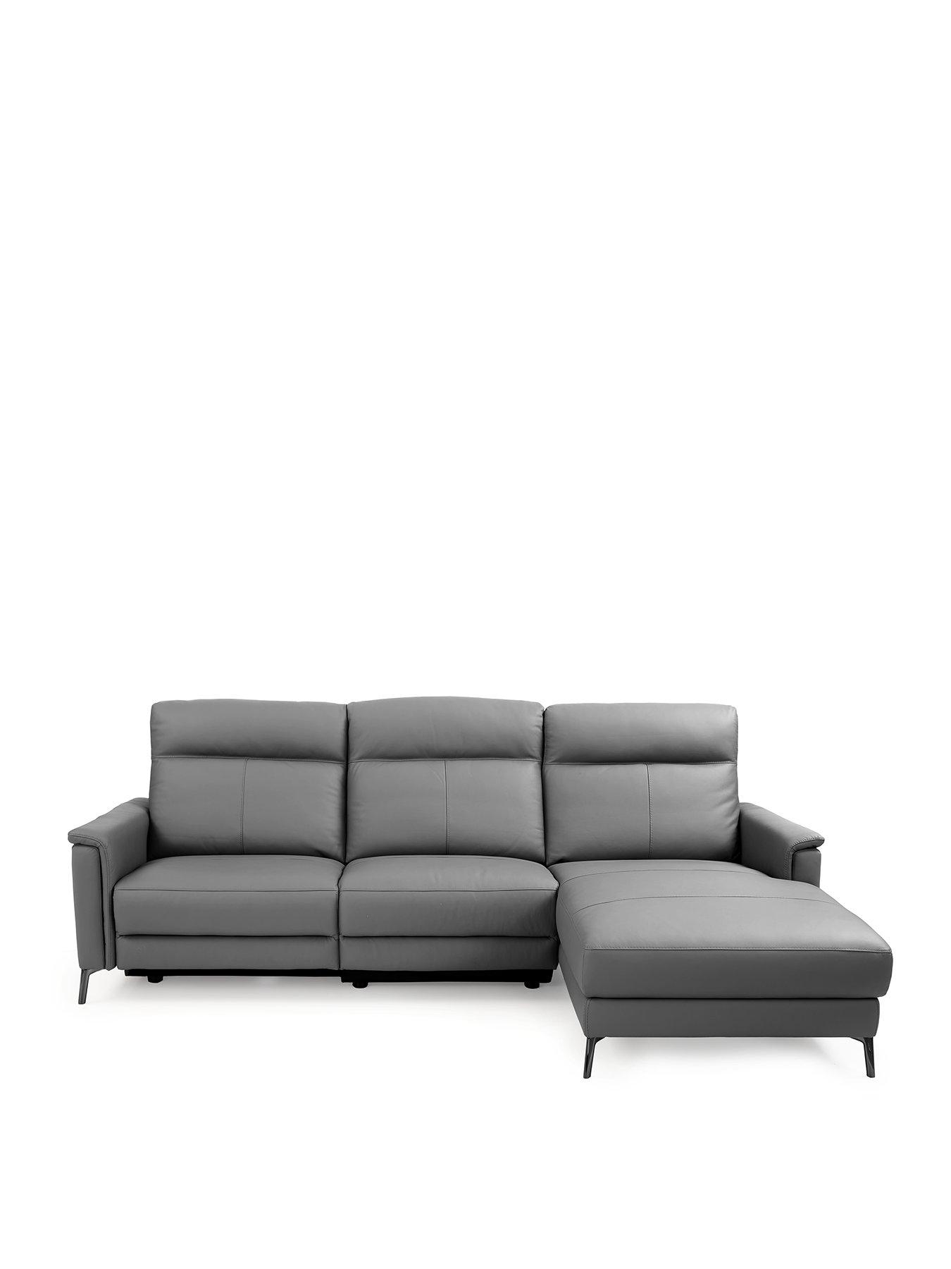 Very Home Bradley Right Hand Leather/Faux Leather Power Recliner Chaise