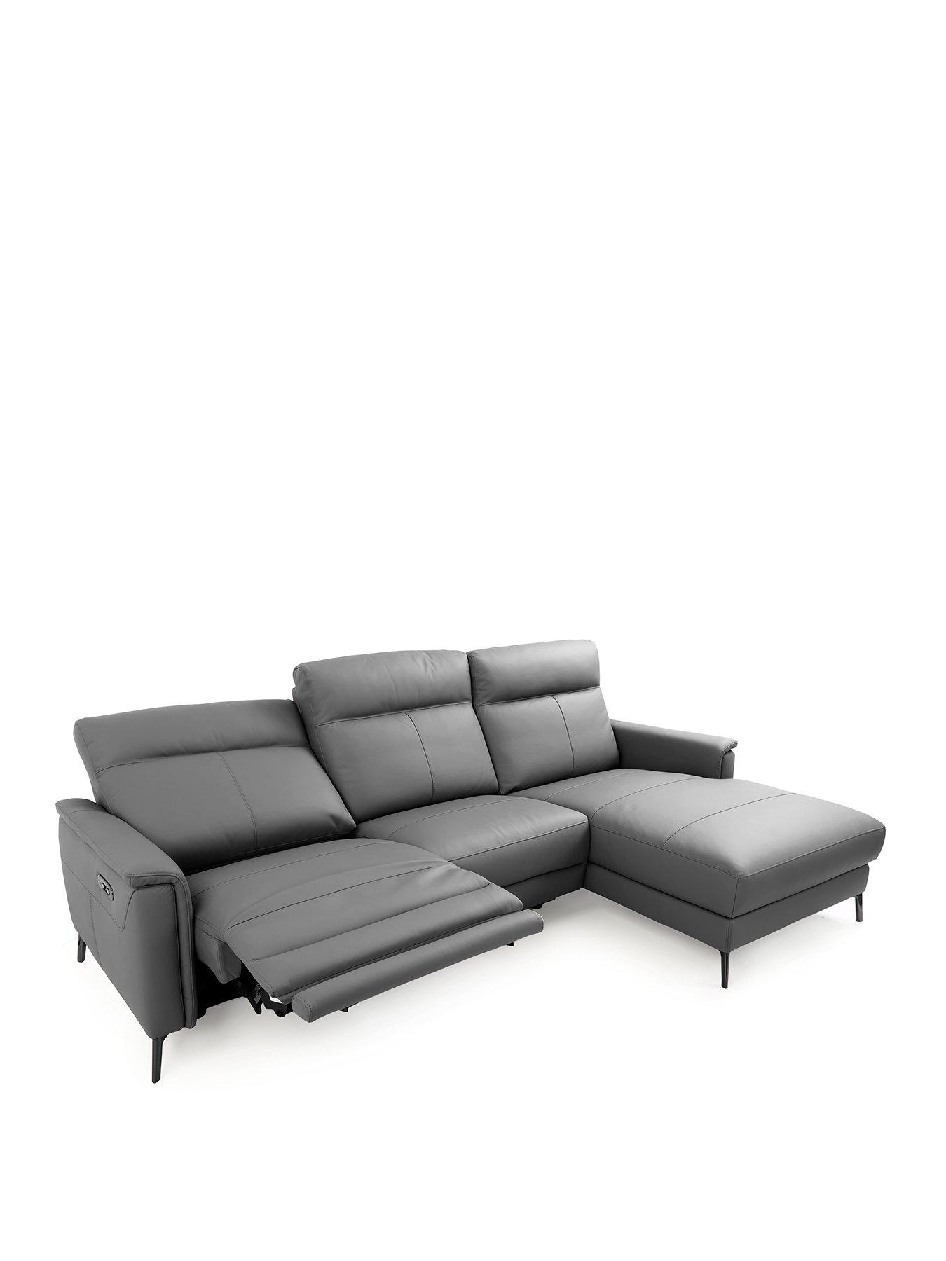 Very Home Bradley Right Hand Leather/Faux Leather Power Recliner Chaise