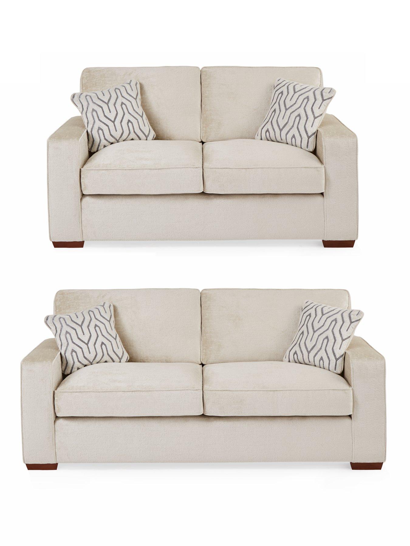 Very Home Elsa 3 Seater + 2 Seater Fabric Sofas (Buy & SAVE!) Very.co.uk