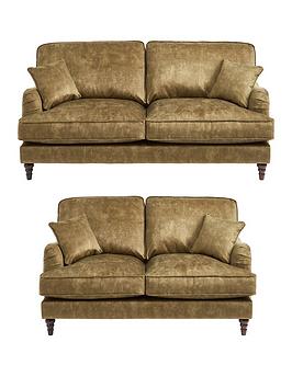 Product photograph of Very Home Hariott 3 Seater 2 Seater Fabric Sofa Set Buy And Save from very.co.uk