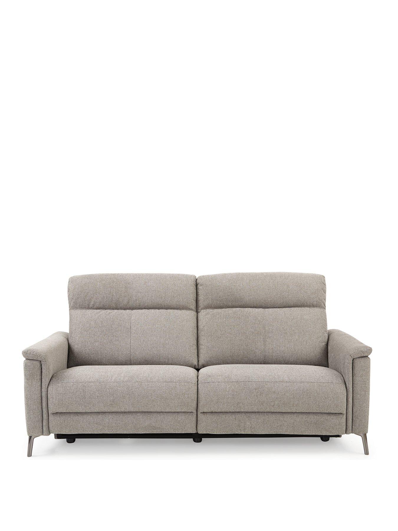 Very Home Bradley 3 Seater Fabric Power Recliner Sofa with USB Ports Grey very.co.uk