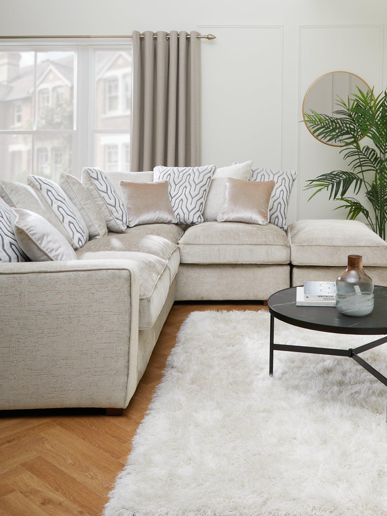 undefined Elsa Right Hand Scatter Back Corner Chaise With Footstool