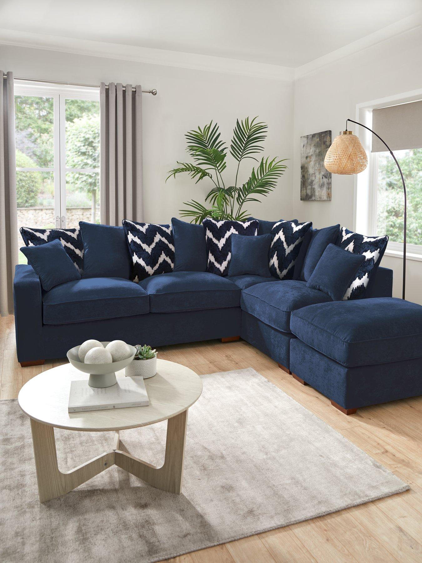 undefined Jenna Right Hand Scatter Corner Chaise with Footstool