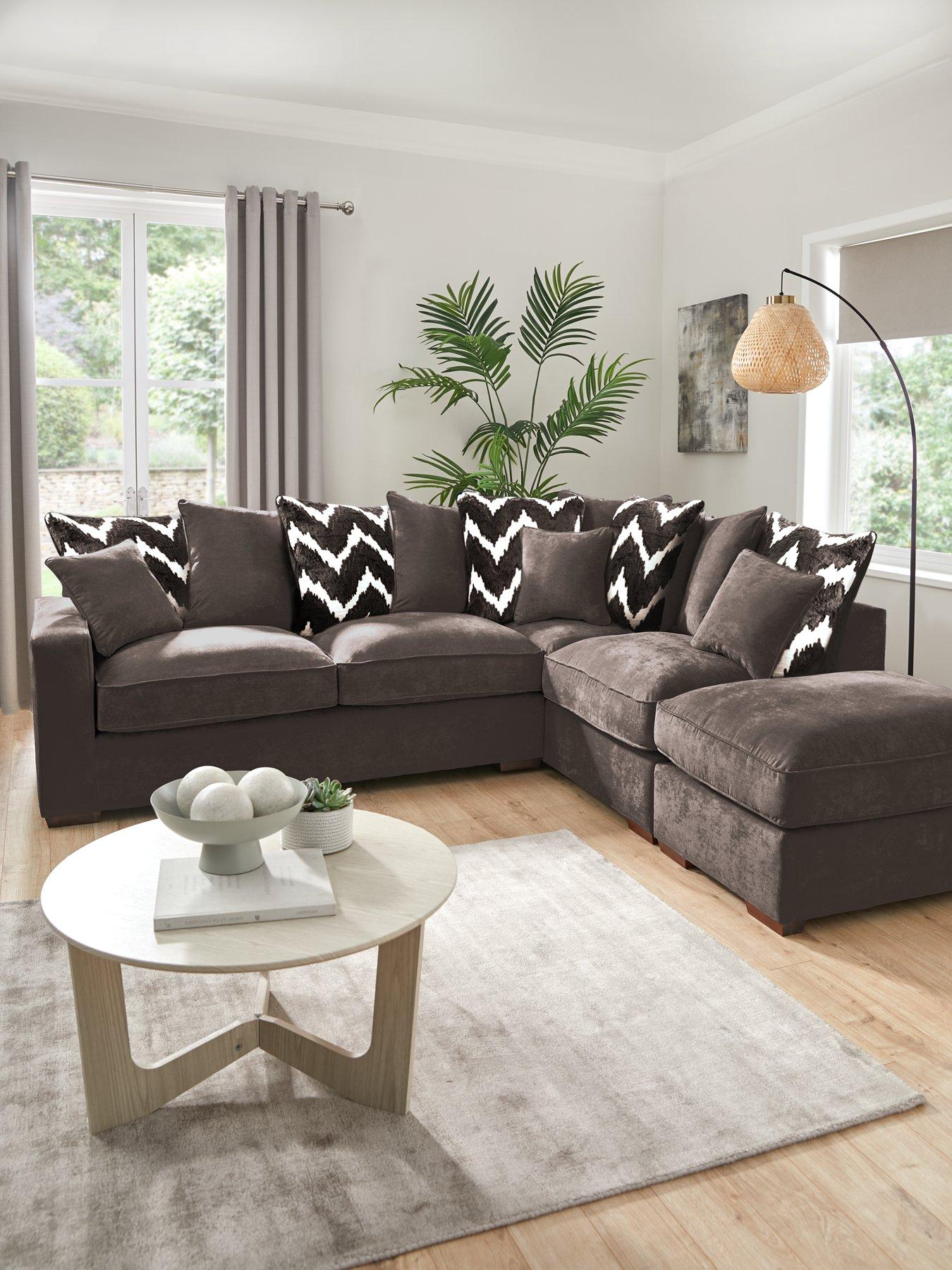 undefined Jenna Right Hand Scatter Corner Chaise with Footstool