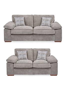 Product photograph of Very Home Bonita 3 Seater 2 Seater Fabric Sofas Buy And Save from very.co.uk