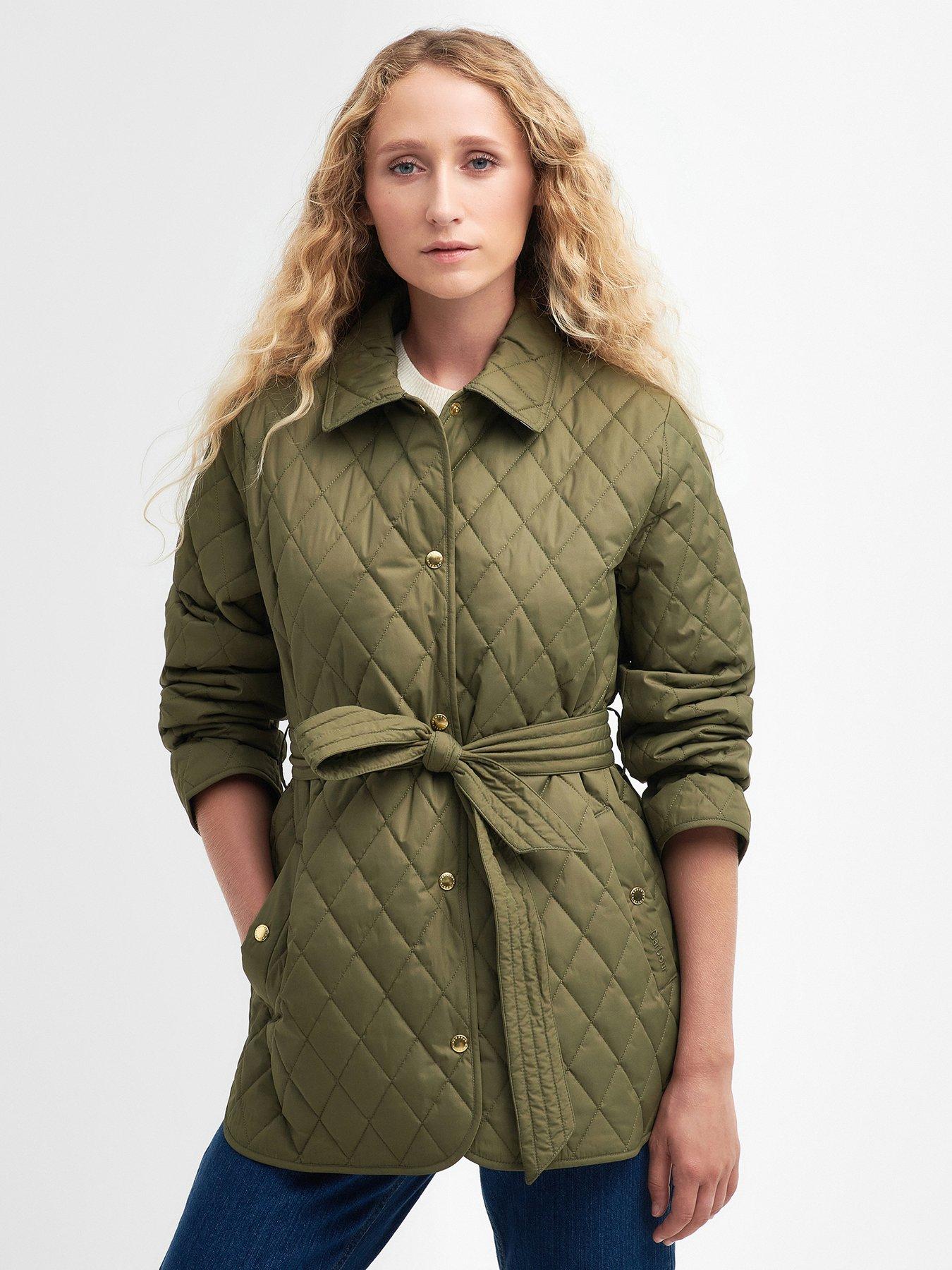 Khaki barbour jacket on sale womens