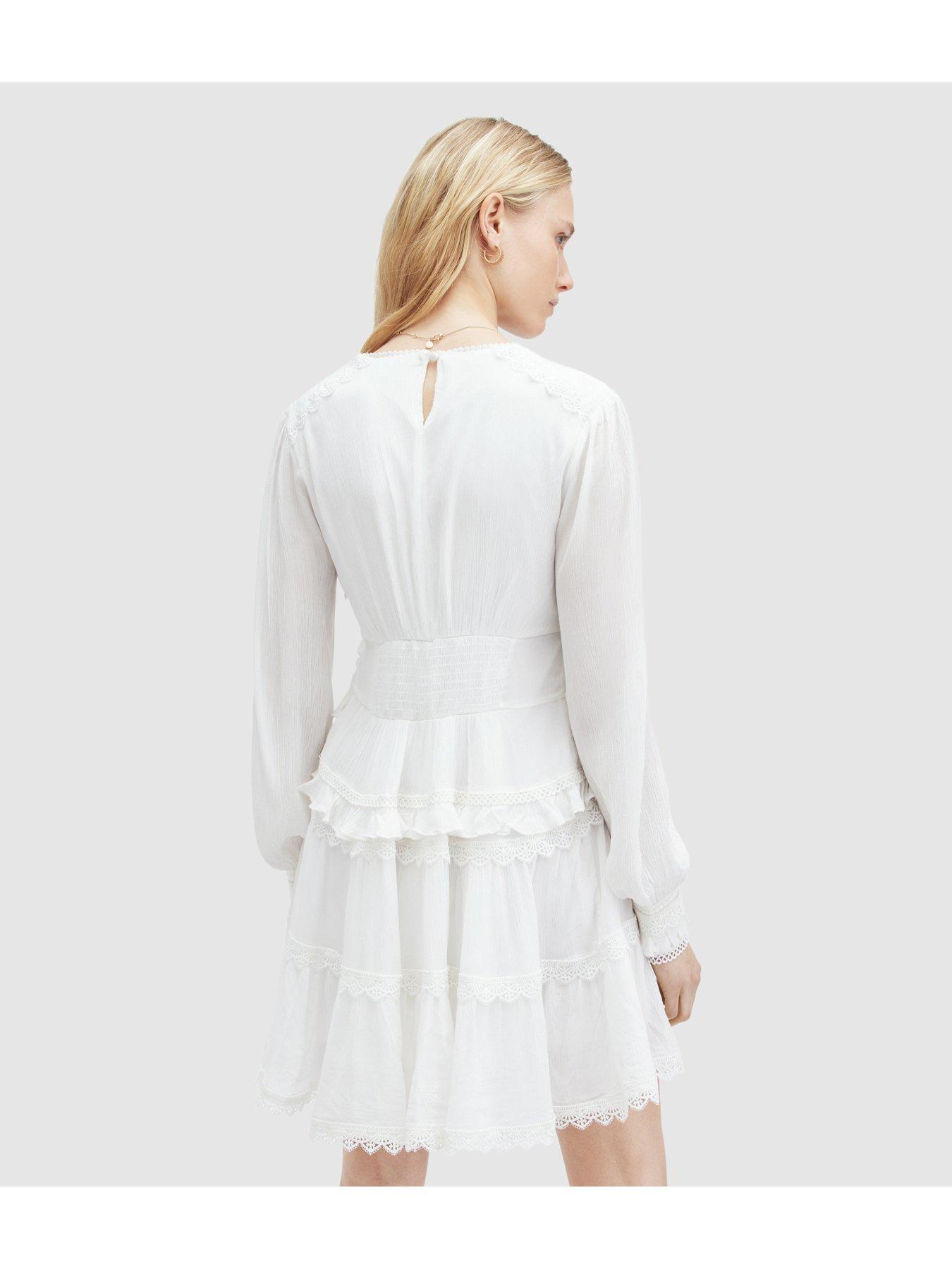 Image 2 of 5 of AllSaints Zora Dress - White