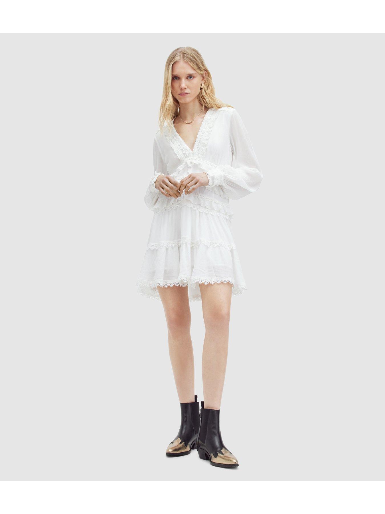 Image 3 of 5 of AllSaints Zora Dress - White