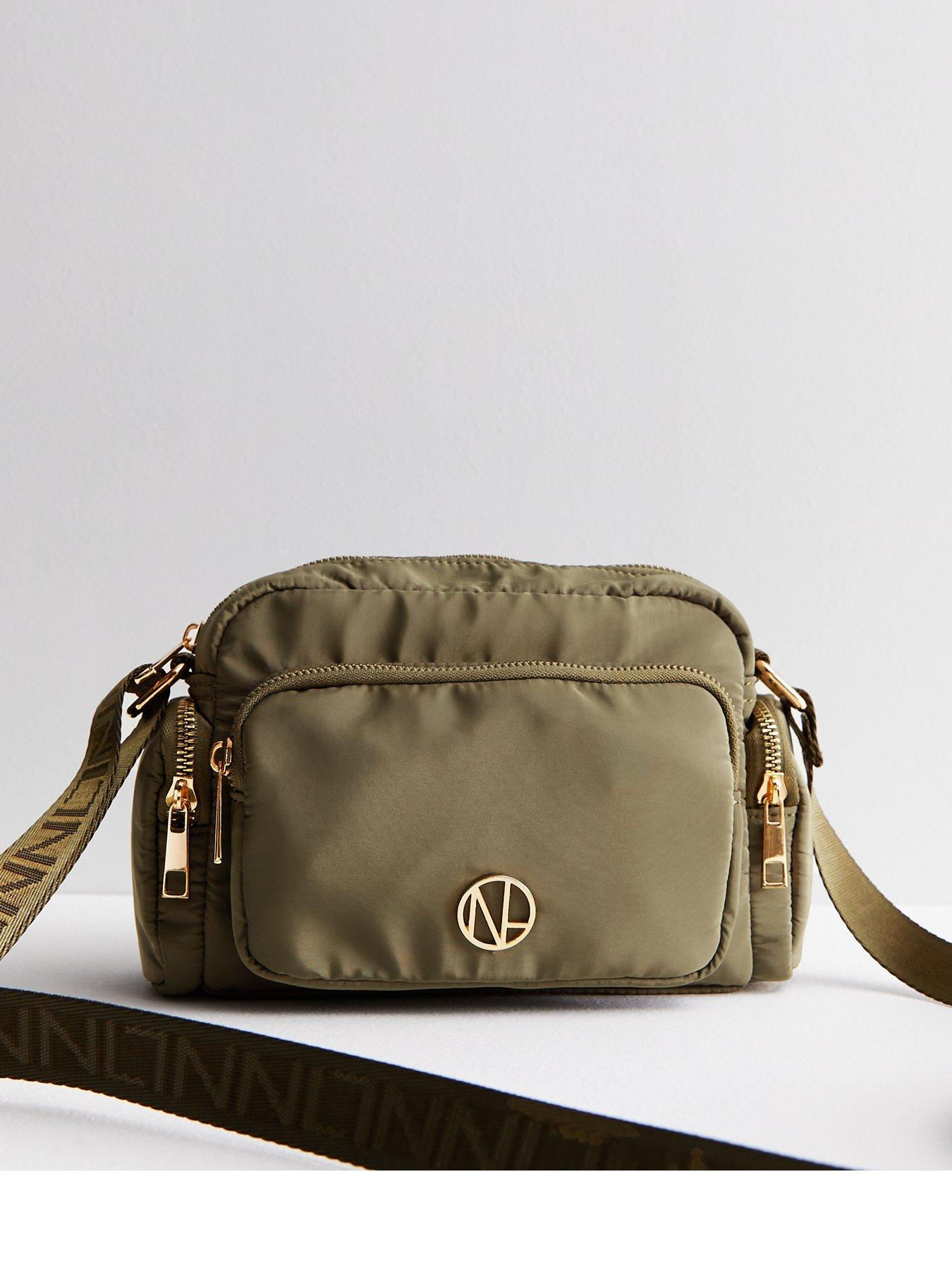 New Look Logo Strap Cross Body Bag - Dark Khaki 