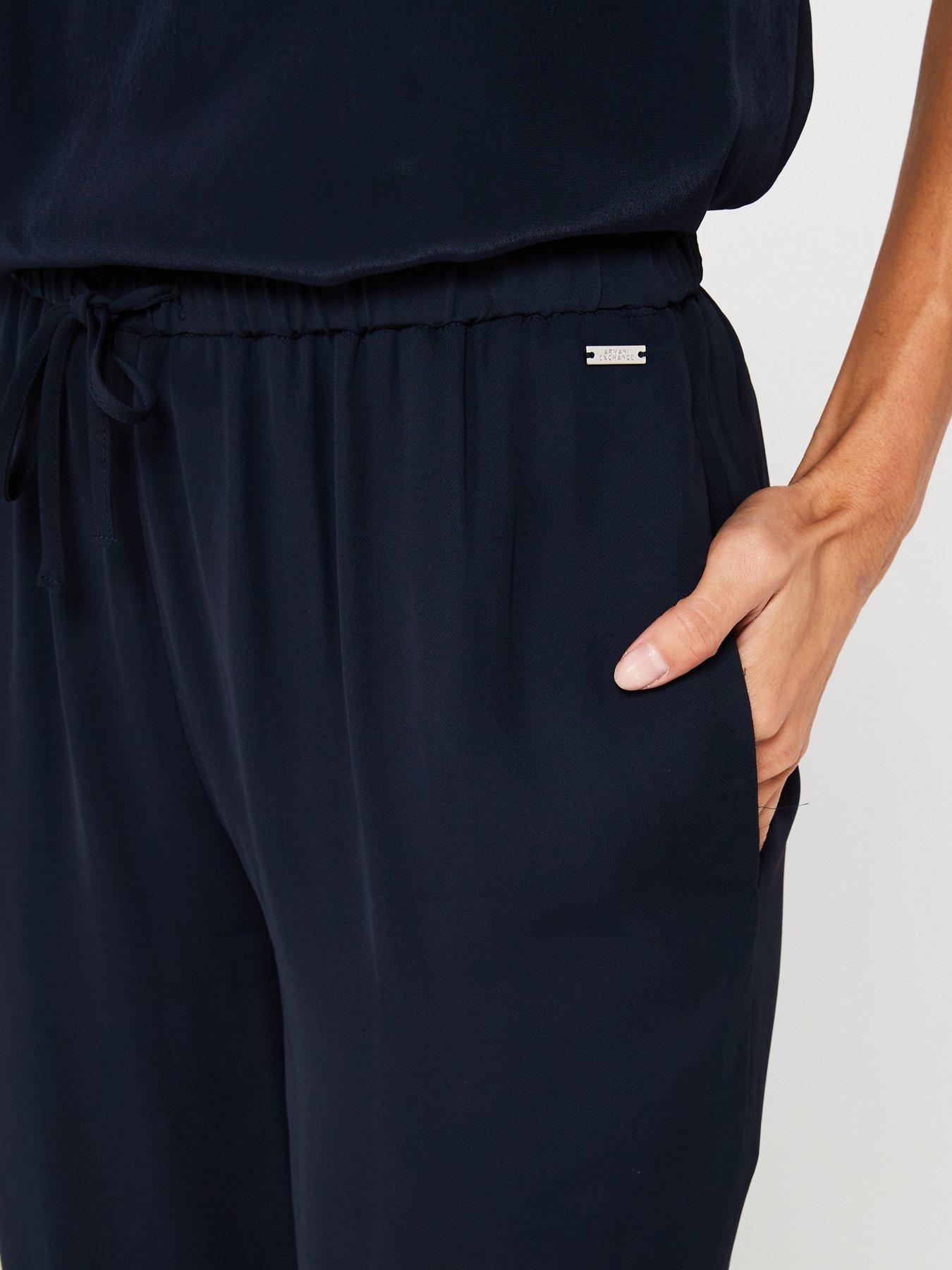 Image 4 of 4 of Armani Exchange Wide Leg Trouser - Navy