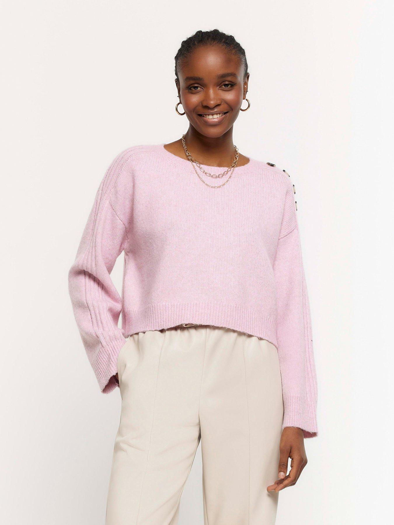 Bright pink cropped outlet jumper