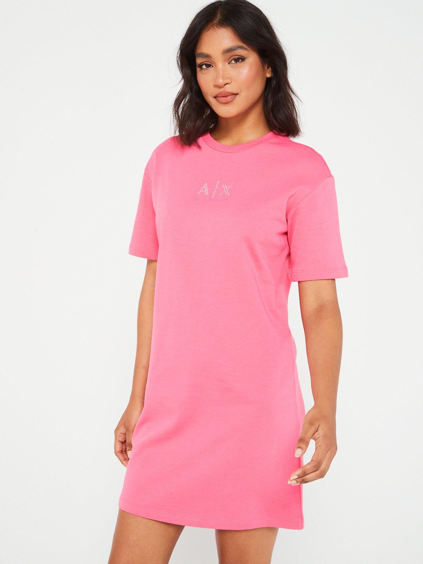 Cotton T Shirt Dress Pink