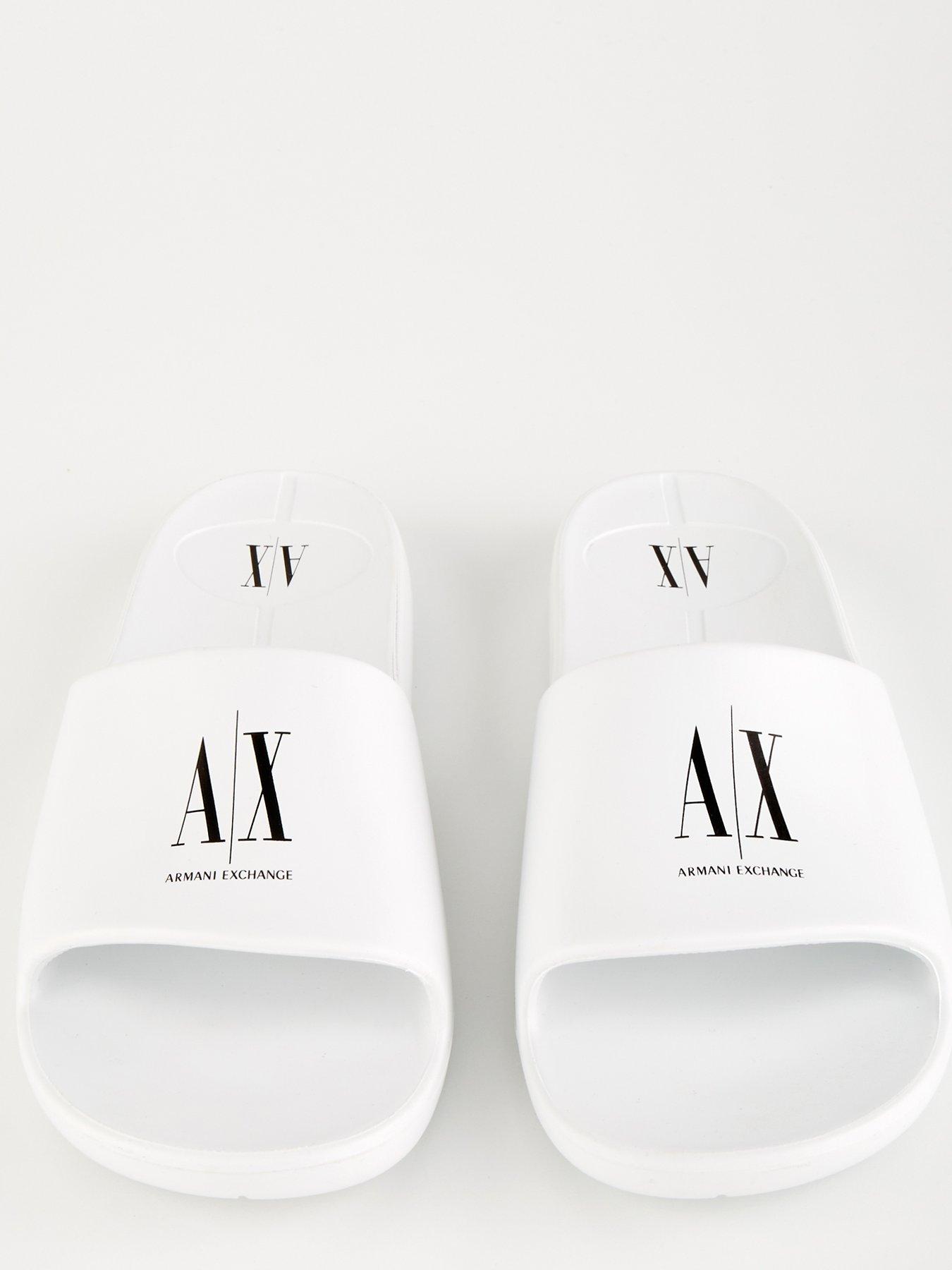 Image 4 of 6 of Armani Exchange Eva Sliders - White