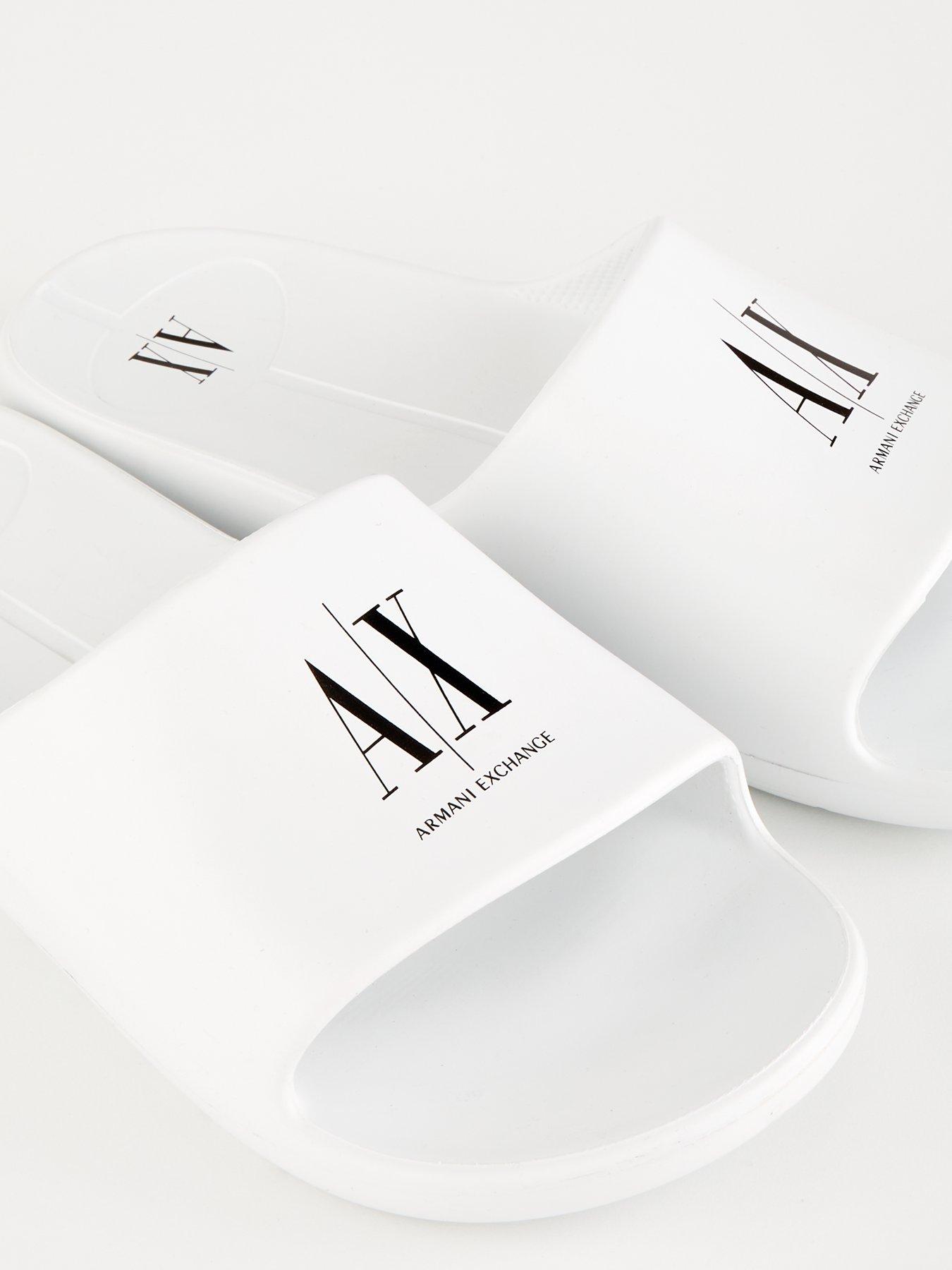 Image 6 of 6 of Armani Exchange Eva Sliders - White