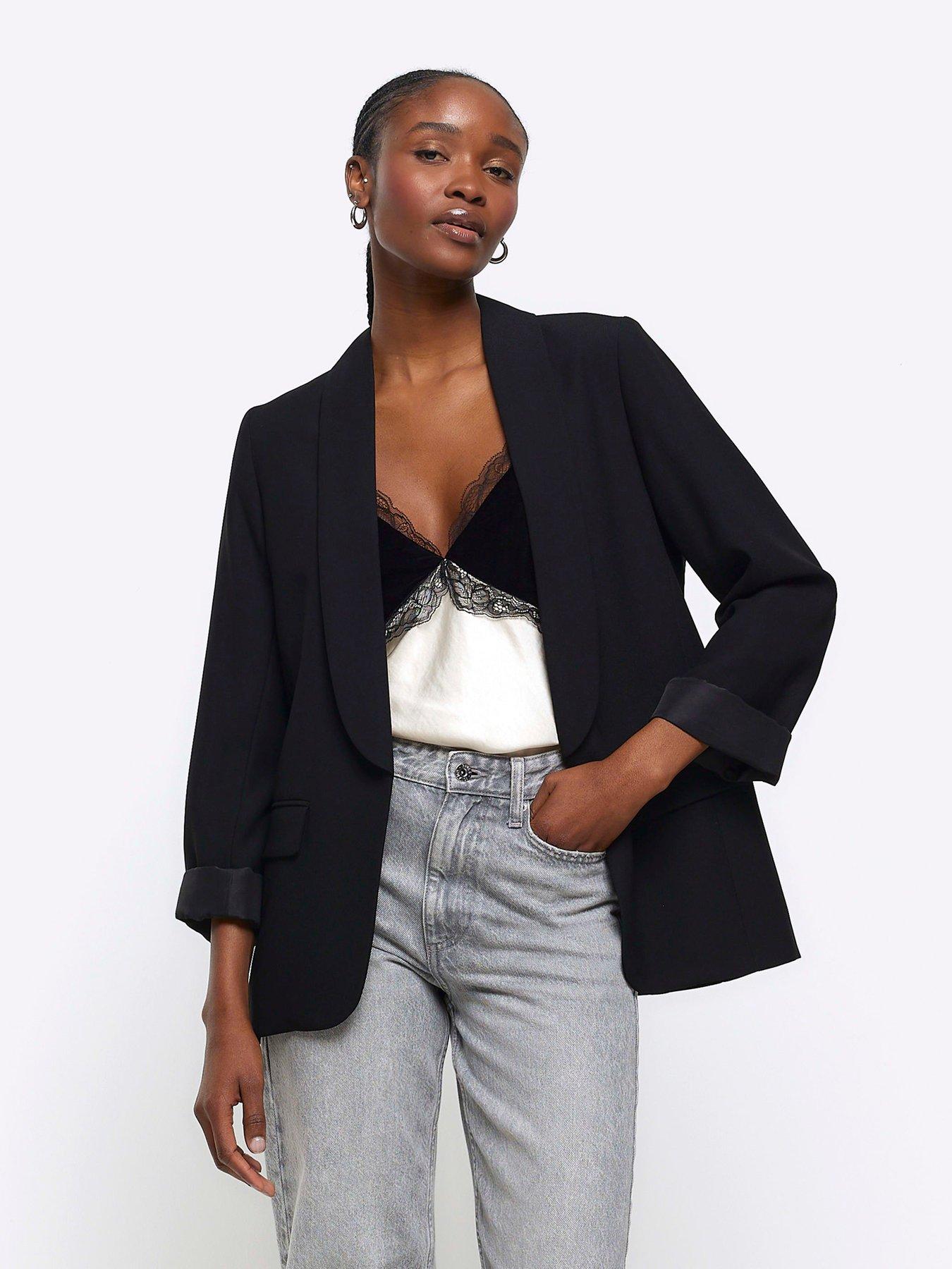 River island store blazer black