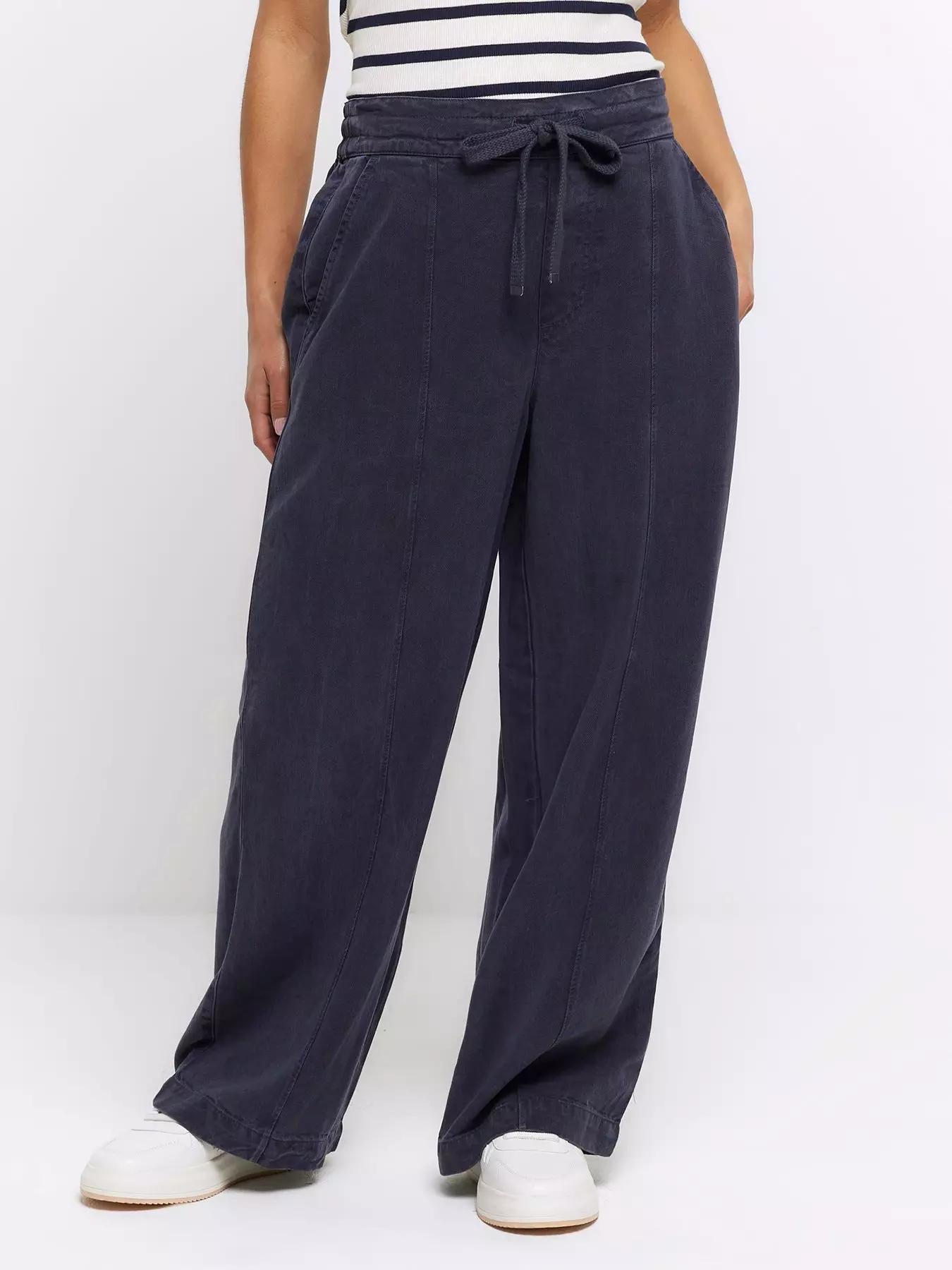 Women's Elasticated Waist Trousers - Navy Blue – Medisave UK