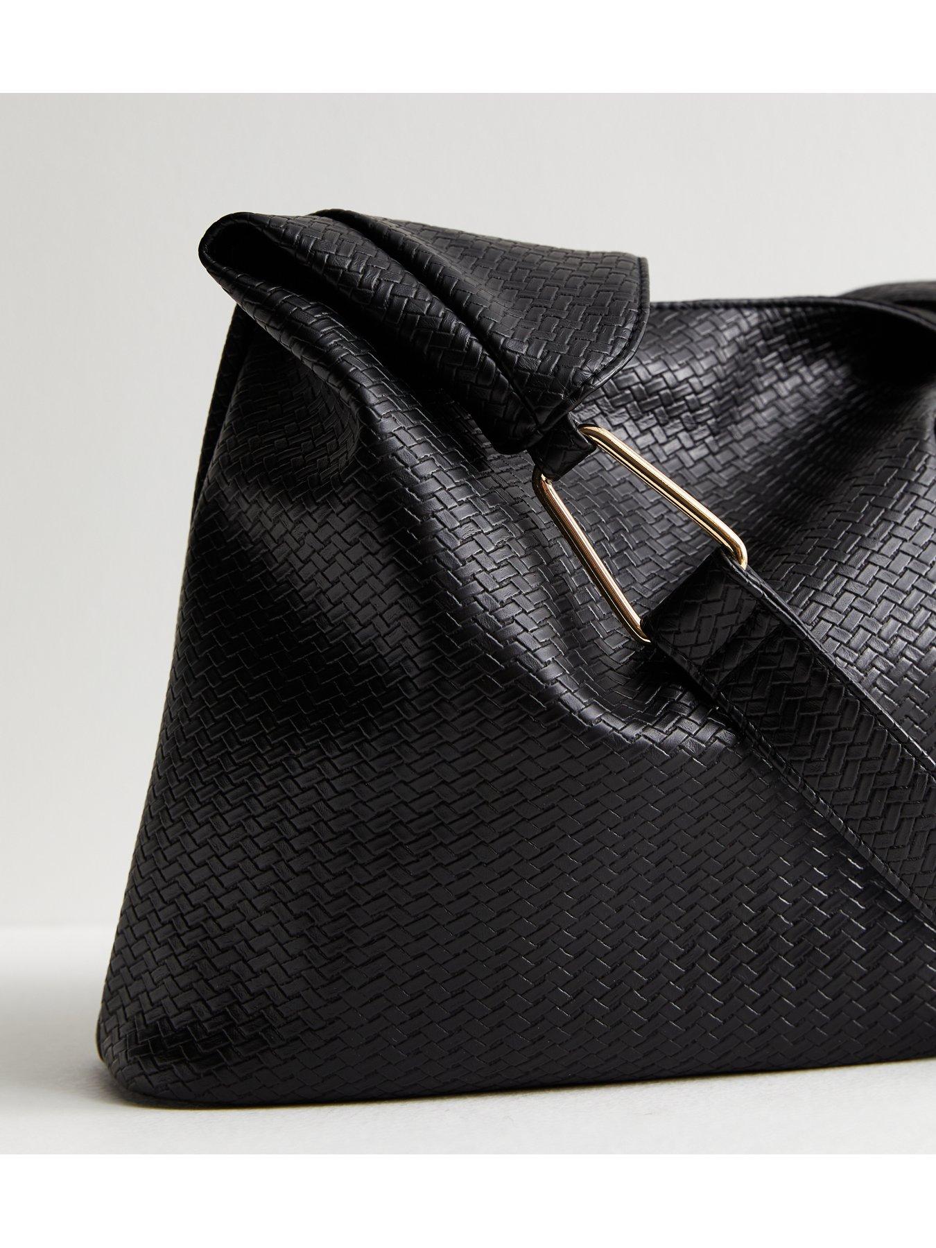New Look Black Woven LeatherLook Shoulder Bag Very.co.uk