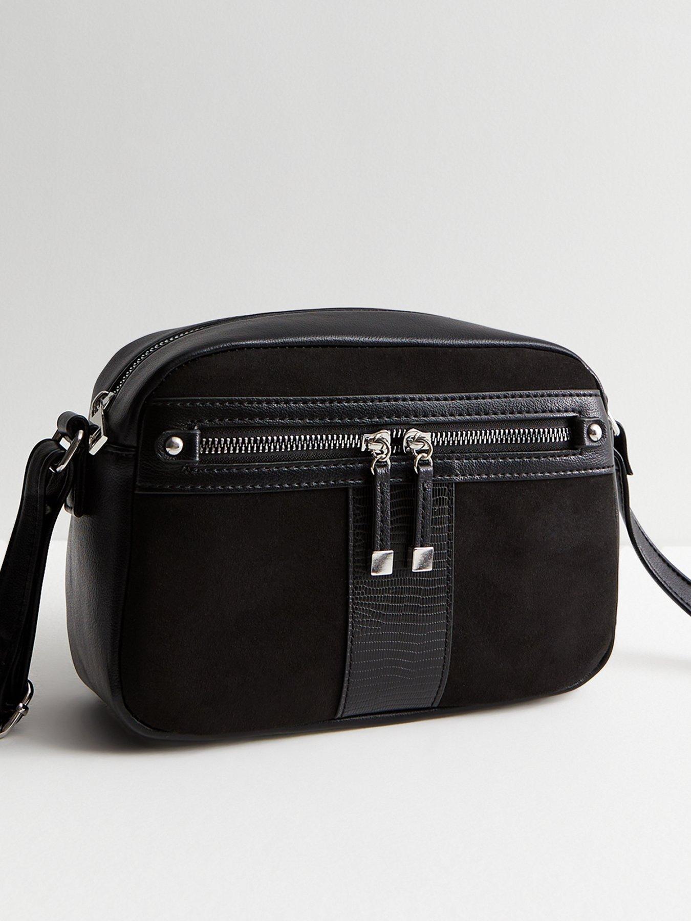 Black camera crossbody bag sale