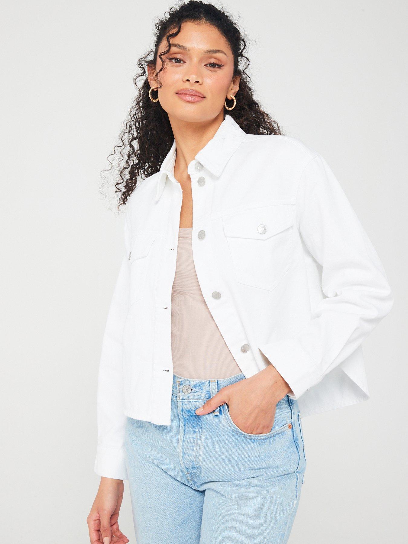 undefined Logo Back Denim Jacket - White