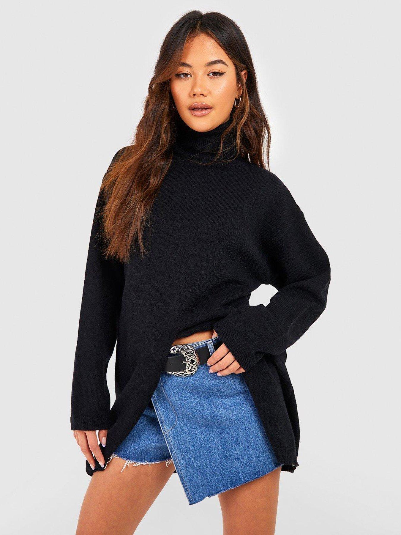 Roll neck longline outlet jumper