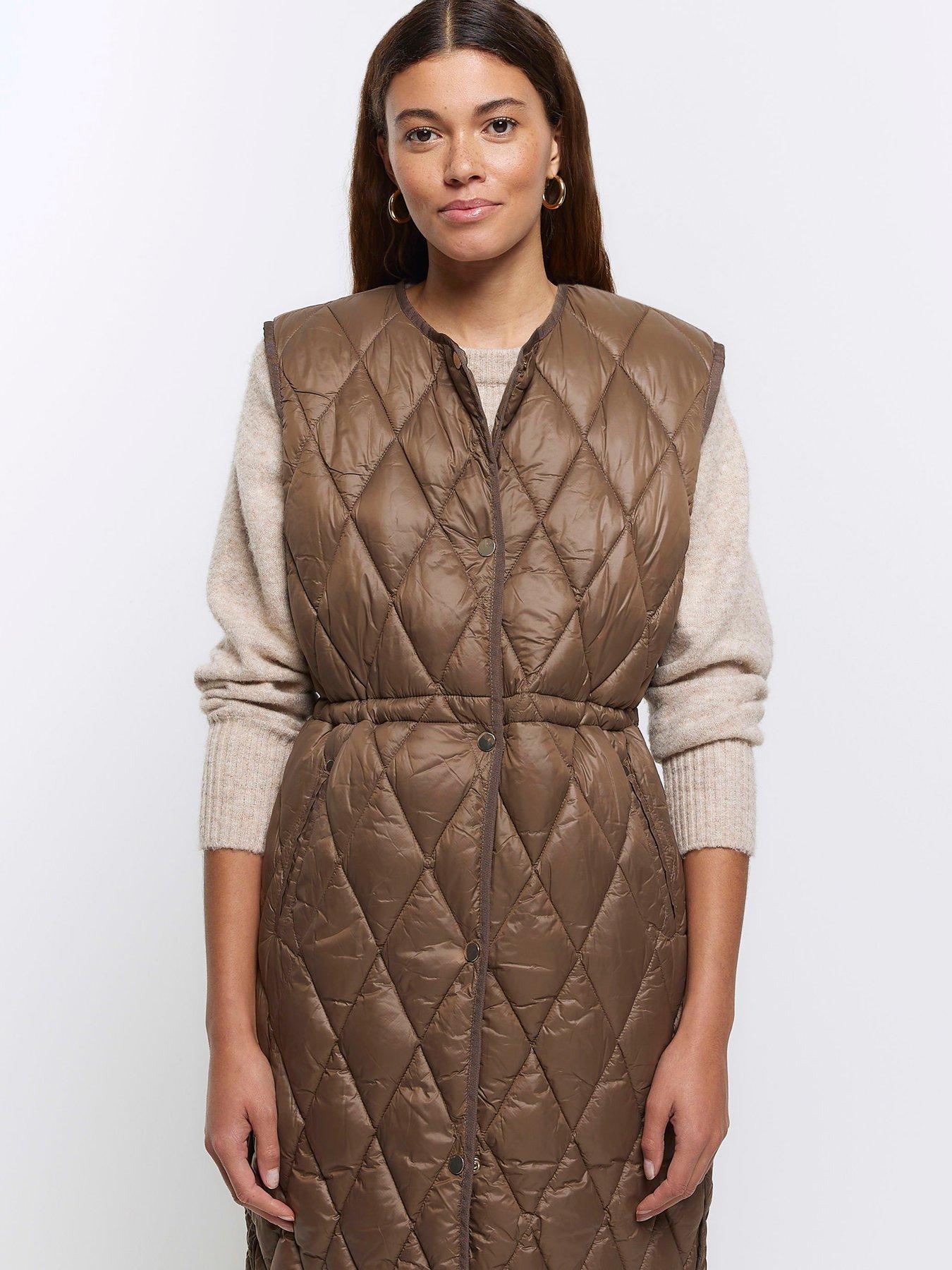 Quilted Gilet Dark Brown