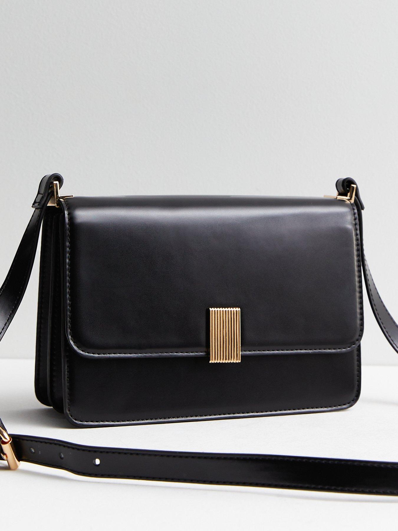 New Look LeatherLook Cross Body Bag Black very.co.uk