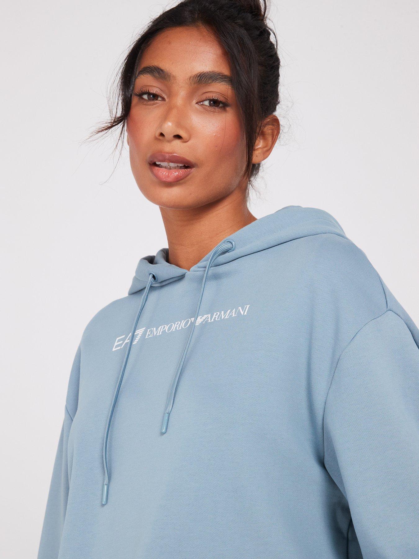 Armani blue hoodie sale