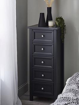Product photograph of Julian Bowen Maine 5 Drawer Chest - Anthracite from very.co.uk