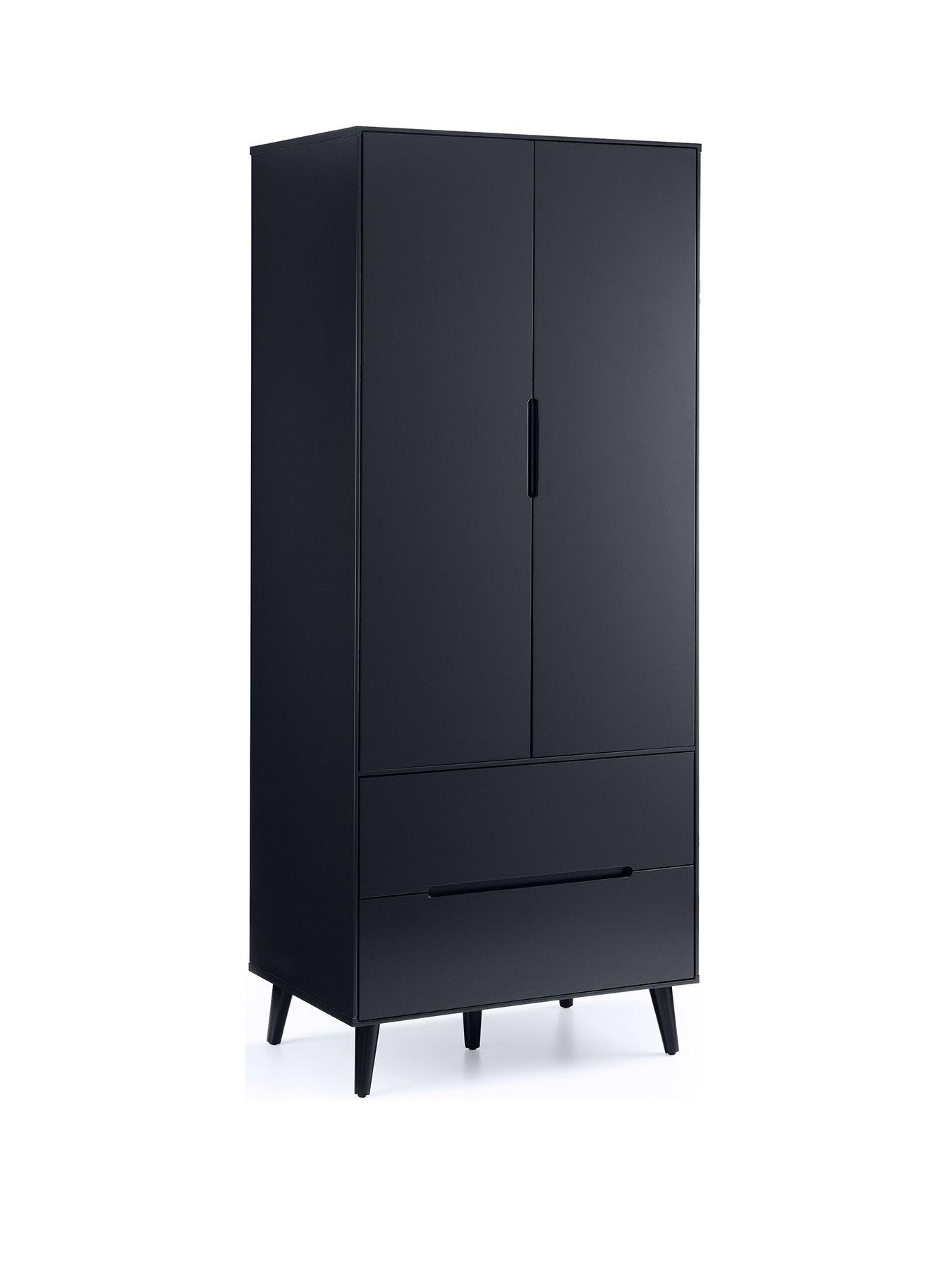 Product photograph of Julian Bowen Alicia 2 Door 2 Drawer Wardrobe - Anthracite from very.co.uk