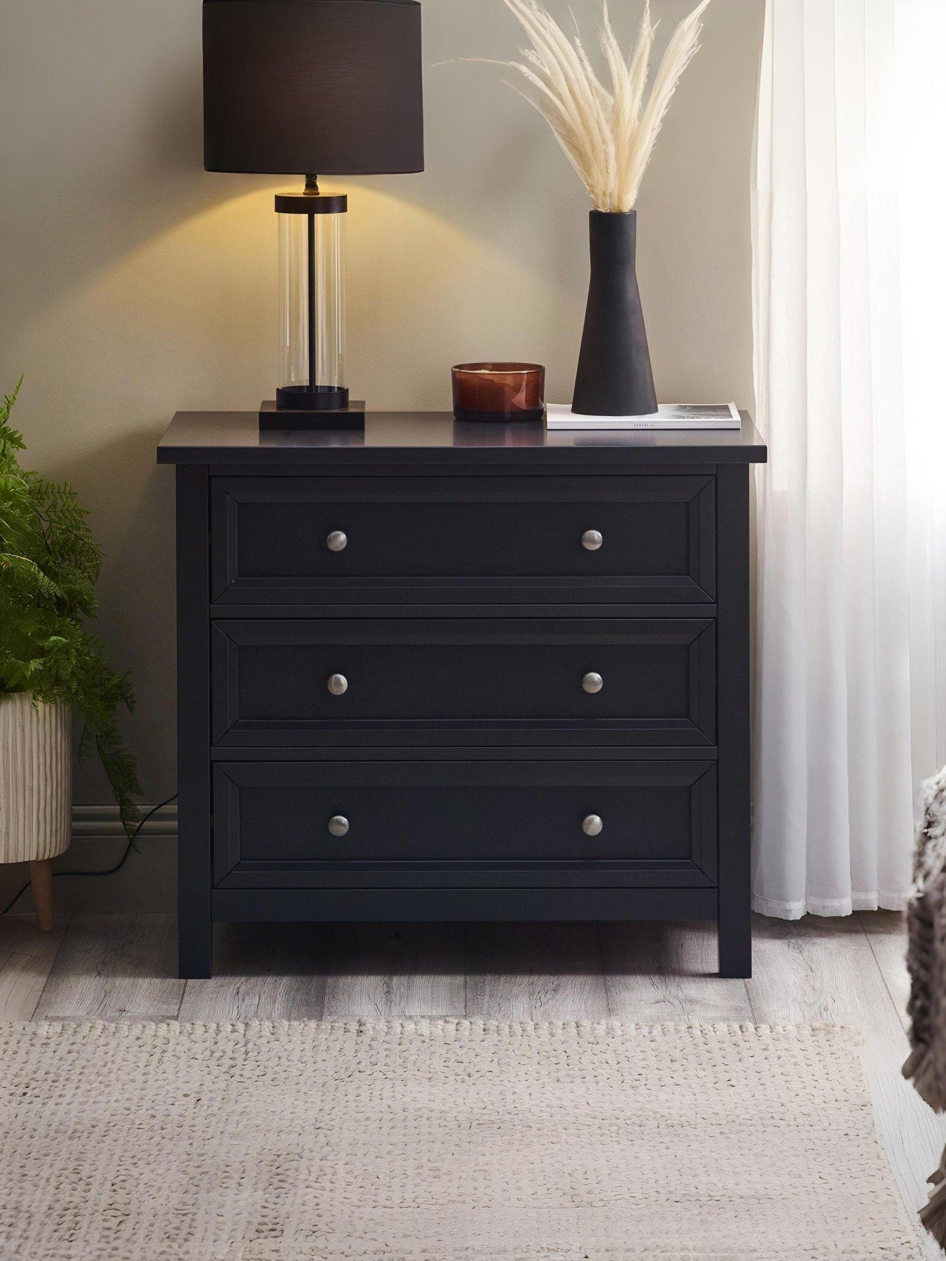 Image 1 of 6 of Julian Bowen Maine 3 Drawer Wide Chest Anthracite