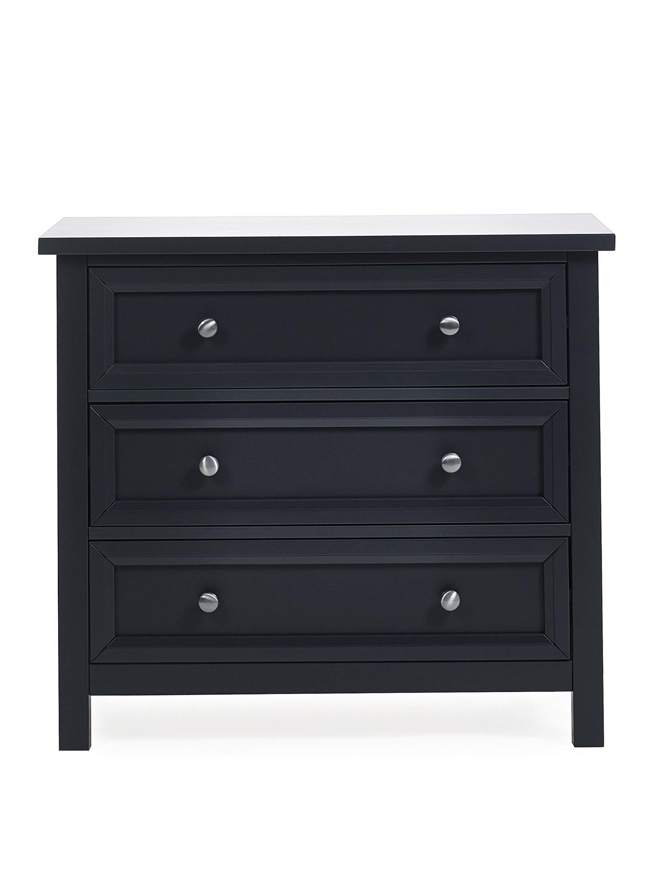 Image 3 of 6 of Julian Bowen Maine 3 Drawer Wide Chest Anthracite