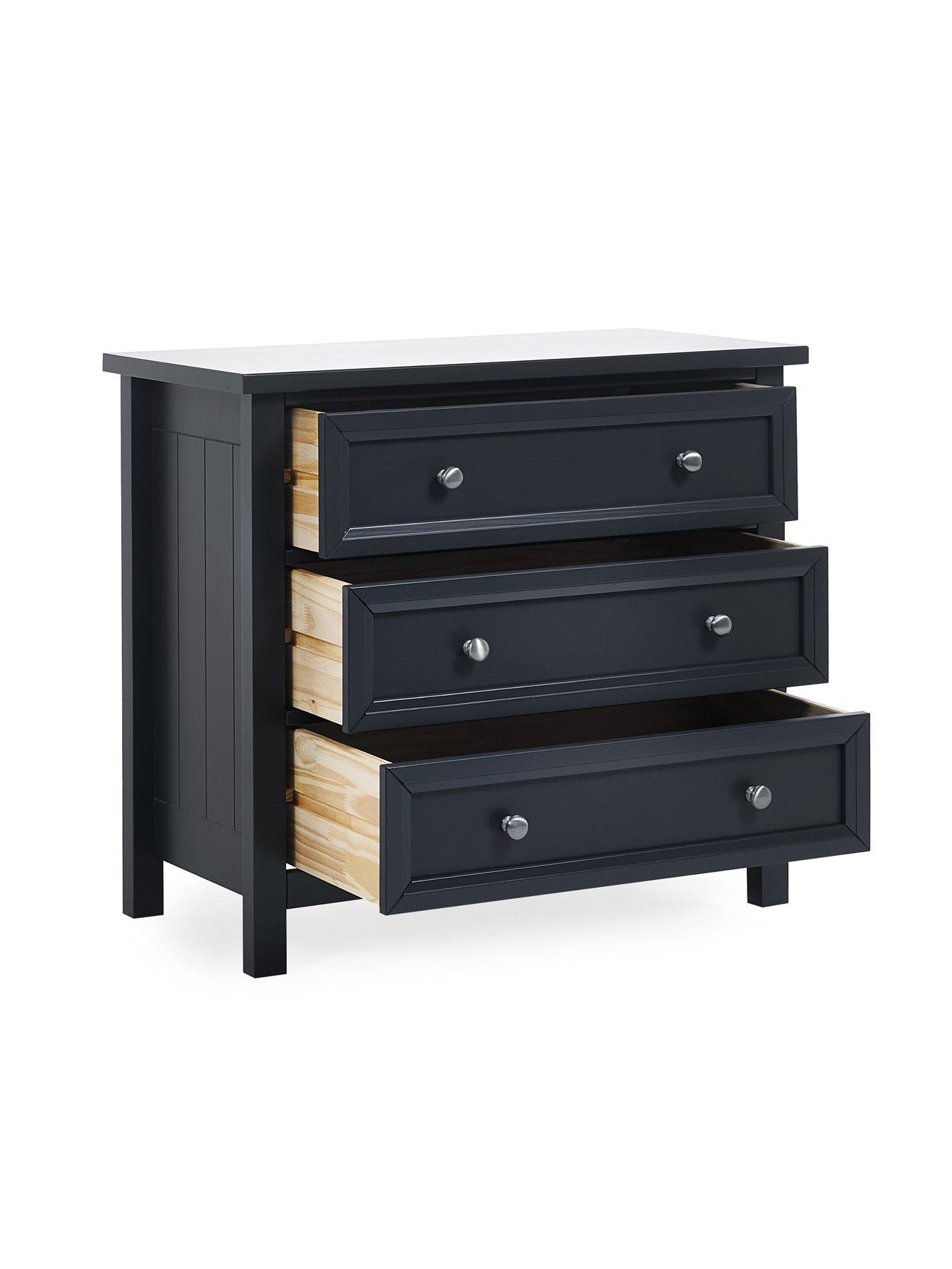 Image 4 of 6 of Julian Bowen Maine 3 Drawer Wide Chest Anthracite
