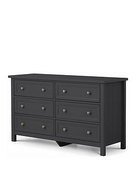 Product photograph of Julian Bowen Maine 6 Drawer Wide Chest from very.co.uk