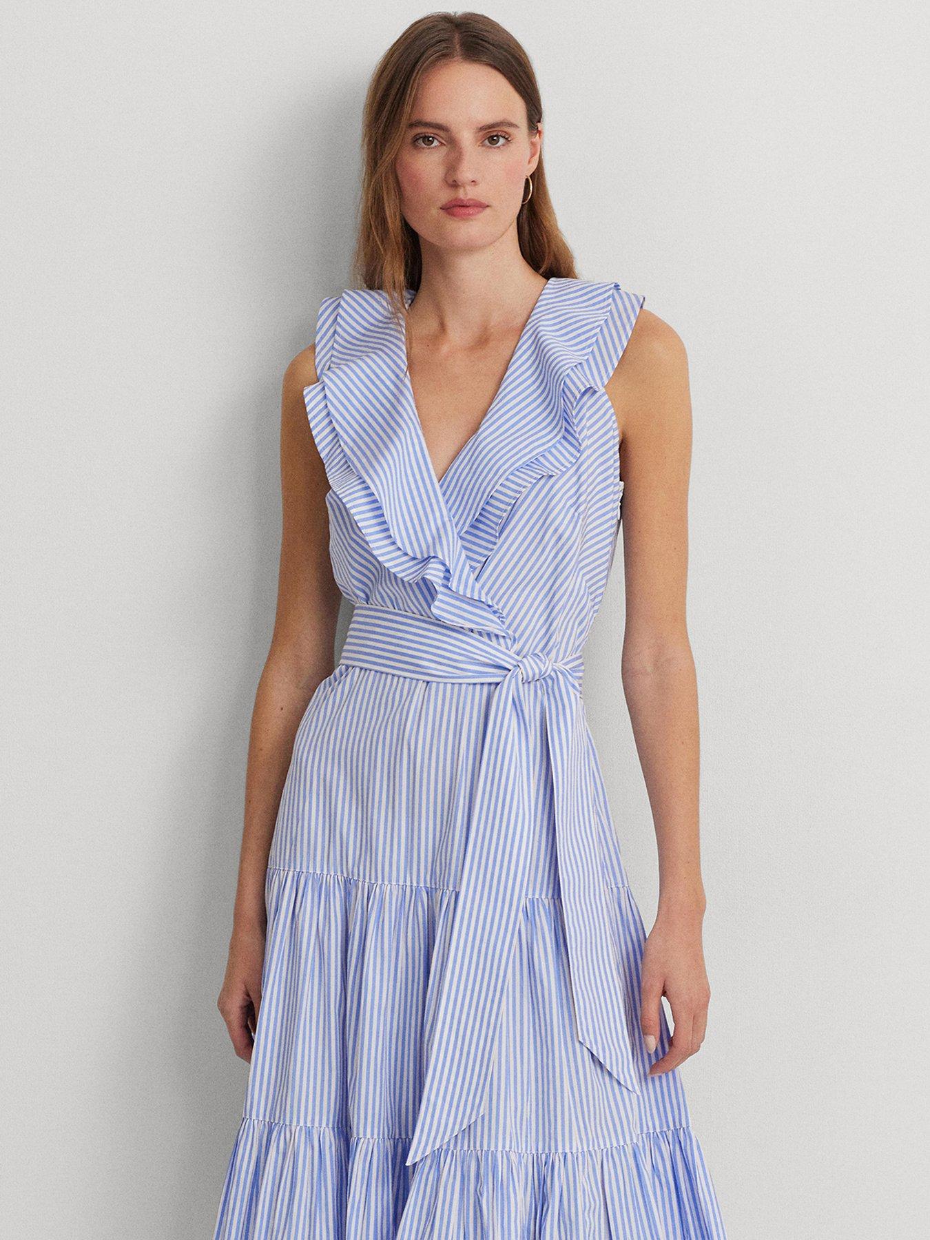 undefined Tabraelin Stripe Sleeveless Dress - Blue