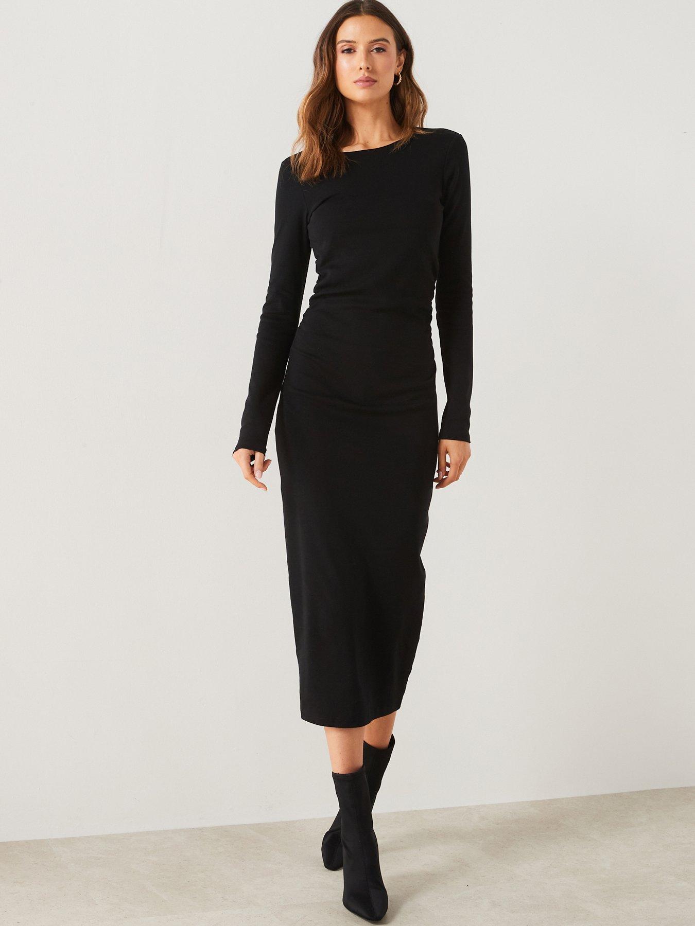 Round neck midi on sale dress