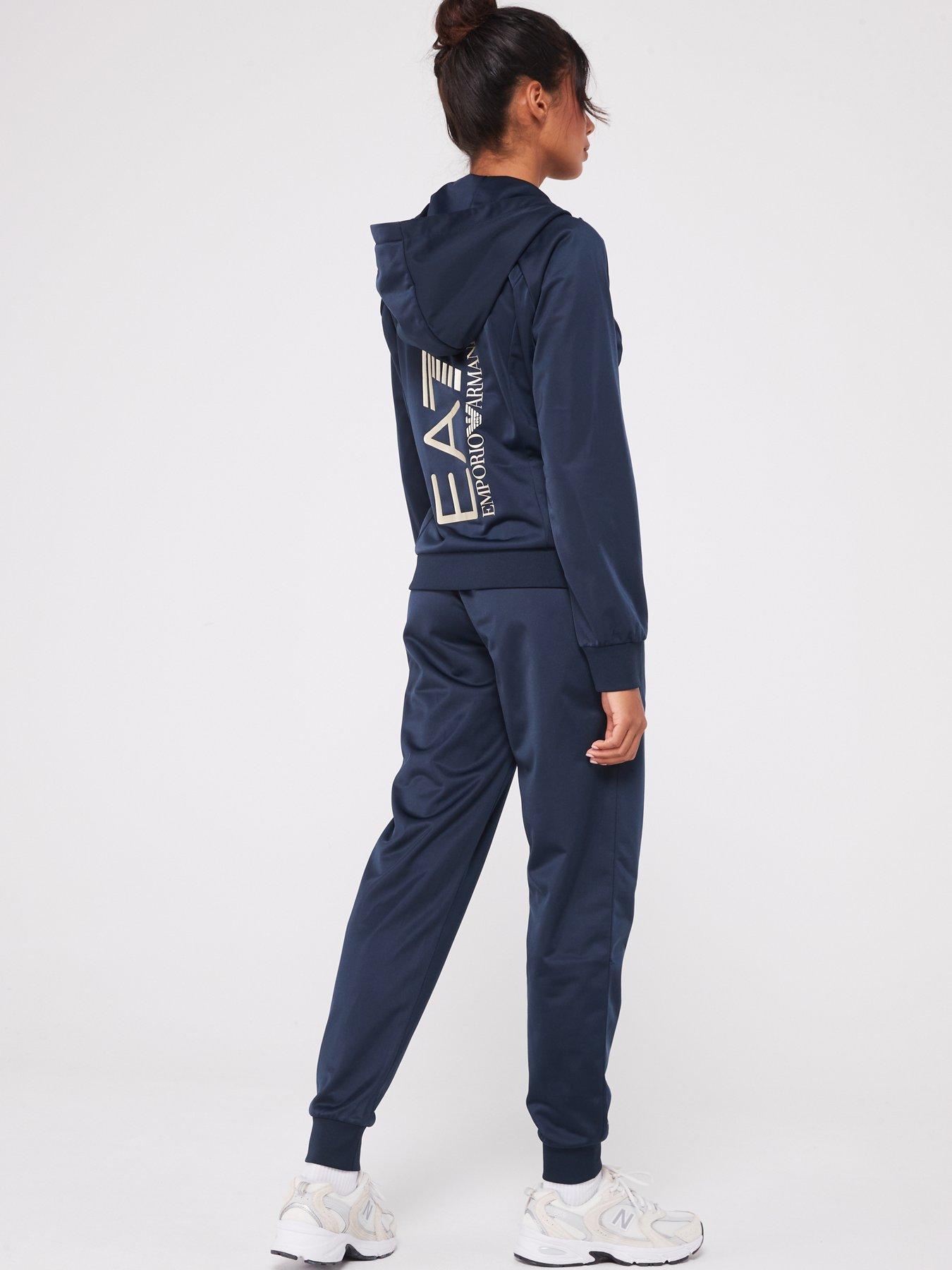 EA7 Emporio Armani Zip Through Polyester Tracksuit - Navy | Very.co.uk