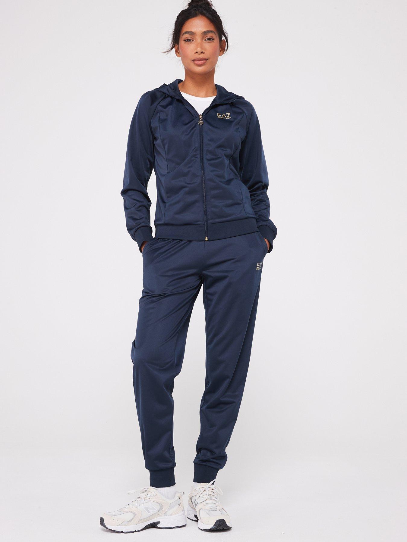 EA7 Emporio Armani Zip Through Polyester Tracksuit - Navy | Very.co.uk