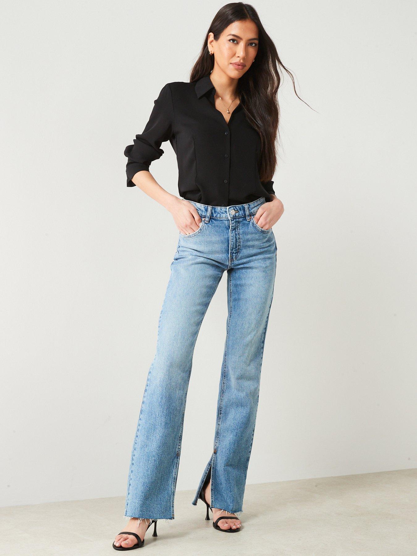 Black Flowy shirt with seam detail