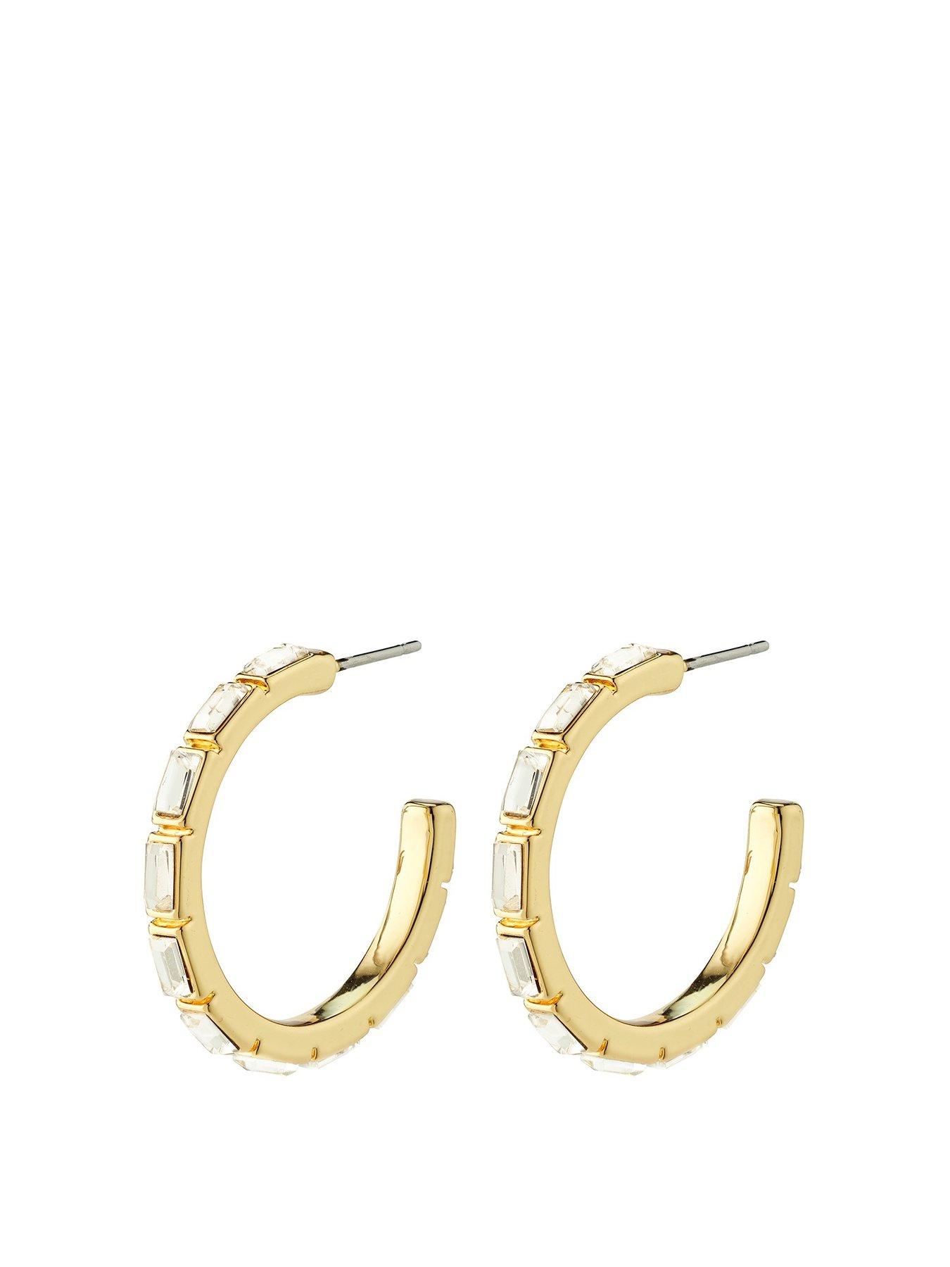 Product photograph of Pilgrim Rue Hoops Gold-plated from very.co.uk