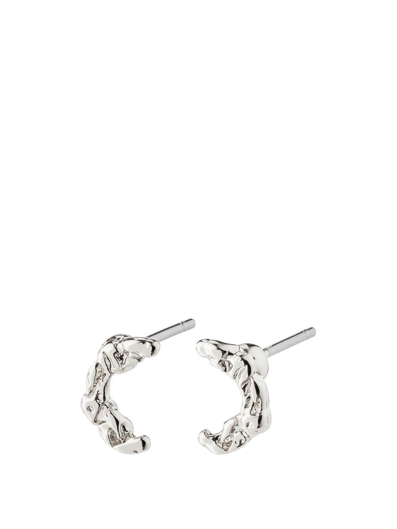Product photograph of Pilgrim Remy Earrings Silver-plated from very.co.uk
