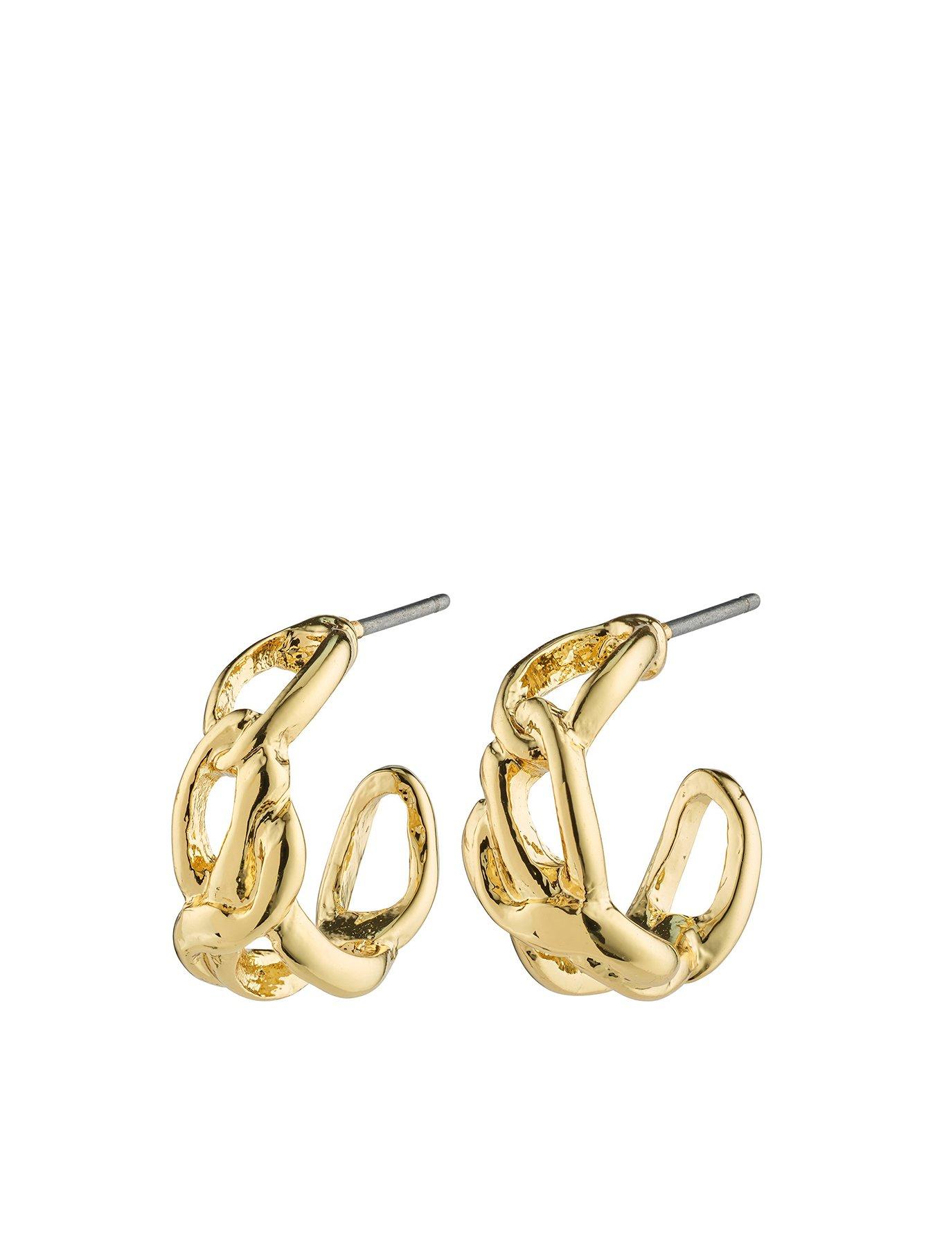 Product photograph of Pilgrim Rani Earrings Gold-plated from very.co.uk