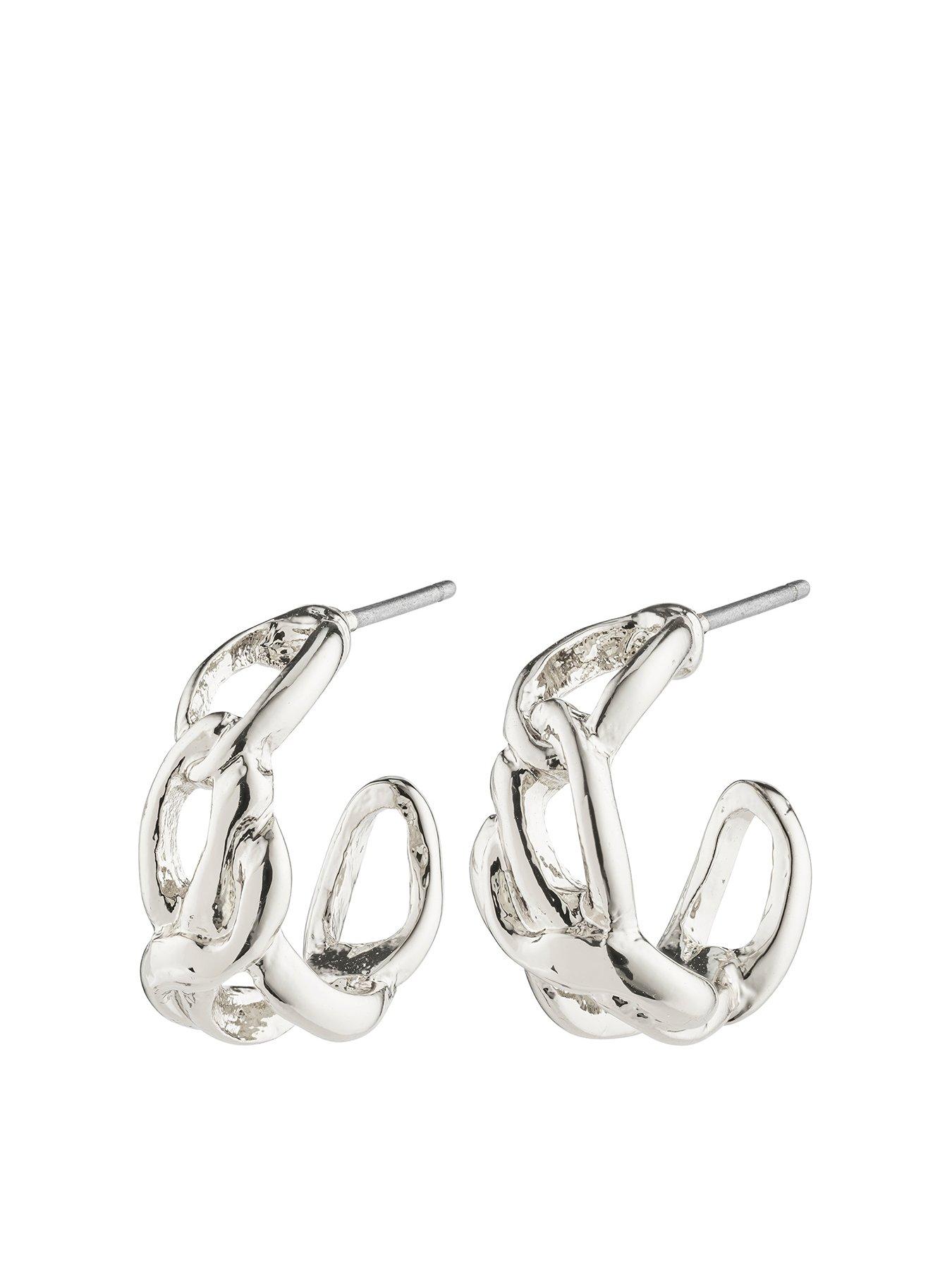 Product photograph of Pilgrim Rani Earrings Silver-plated from very.co.uk