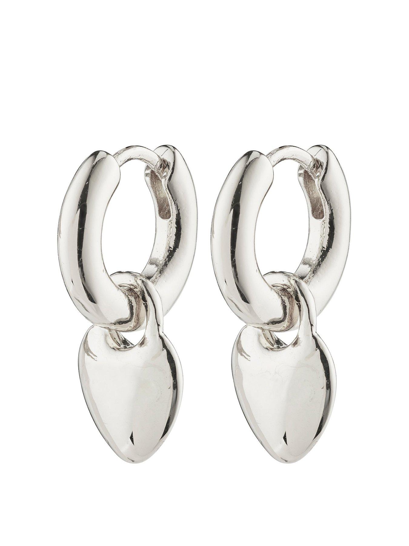 Pilgrim SOPHIA heart hoops silver-plated