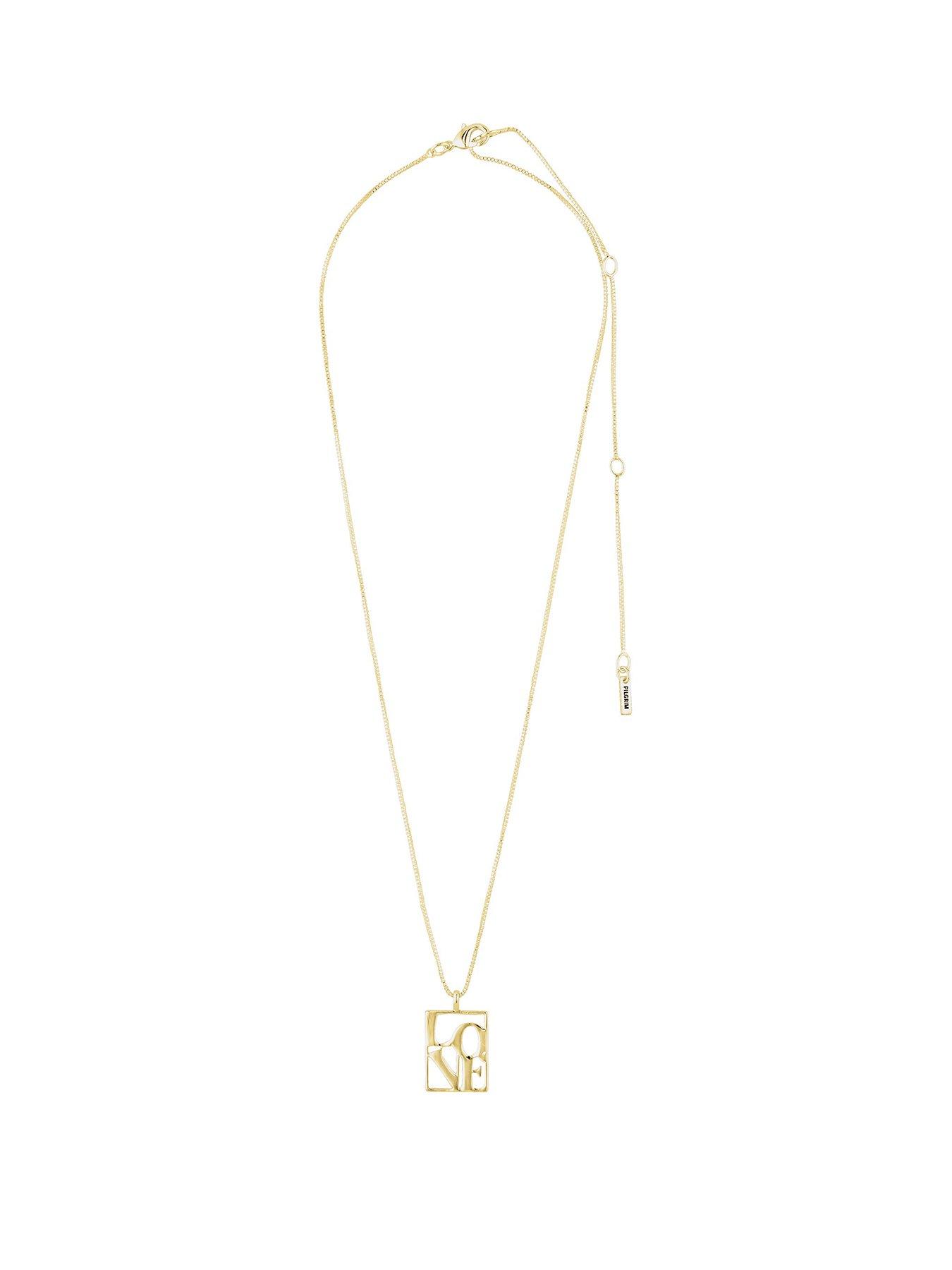 Pilgrim LOVE TAG, LOVE necklace gold-plated