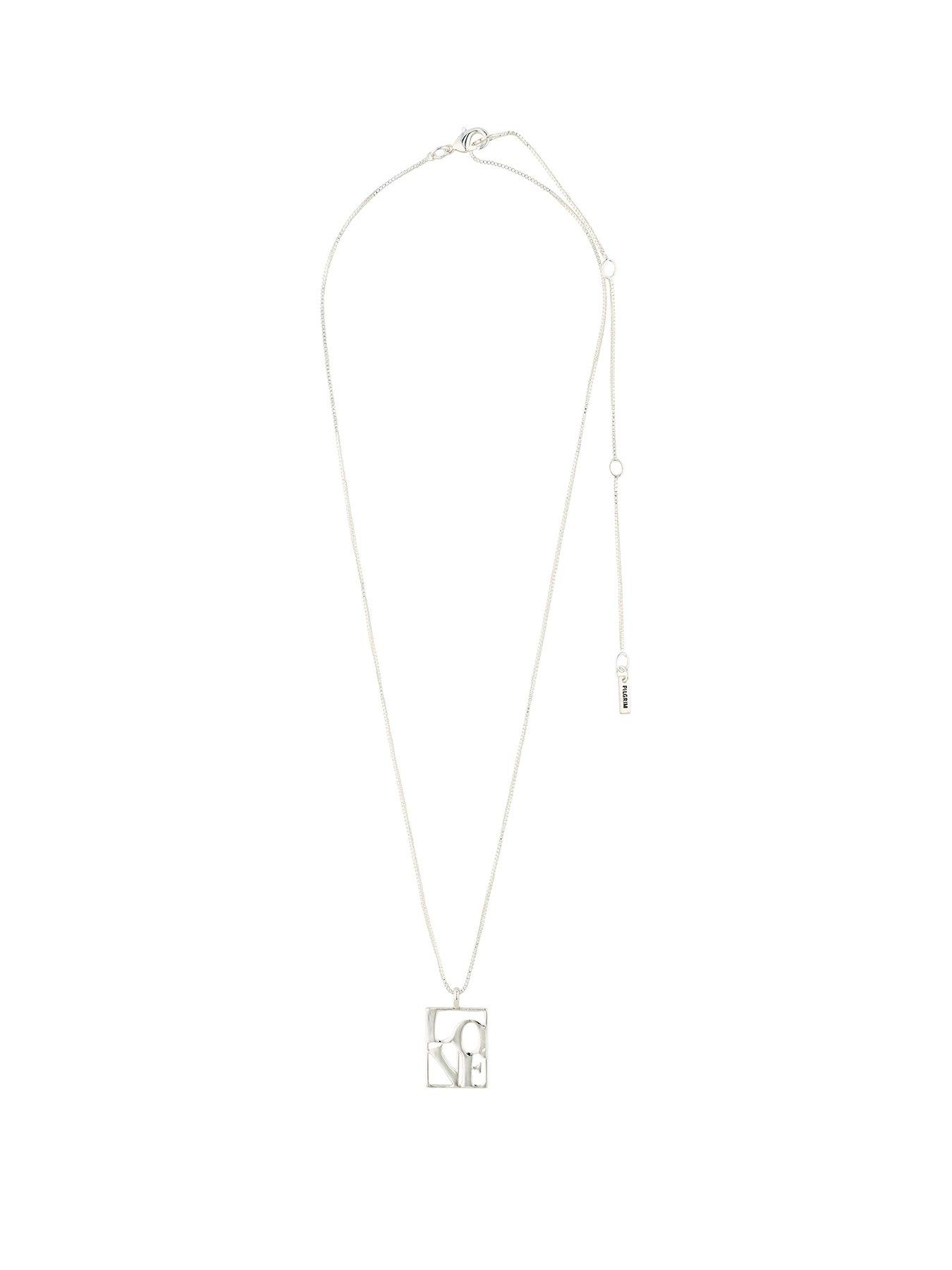 Pilgrim LOVE TAG, LOVE necklace silver-plated