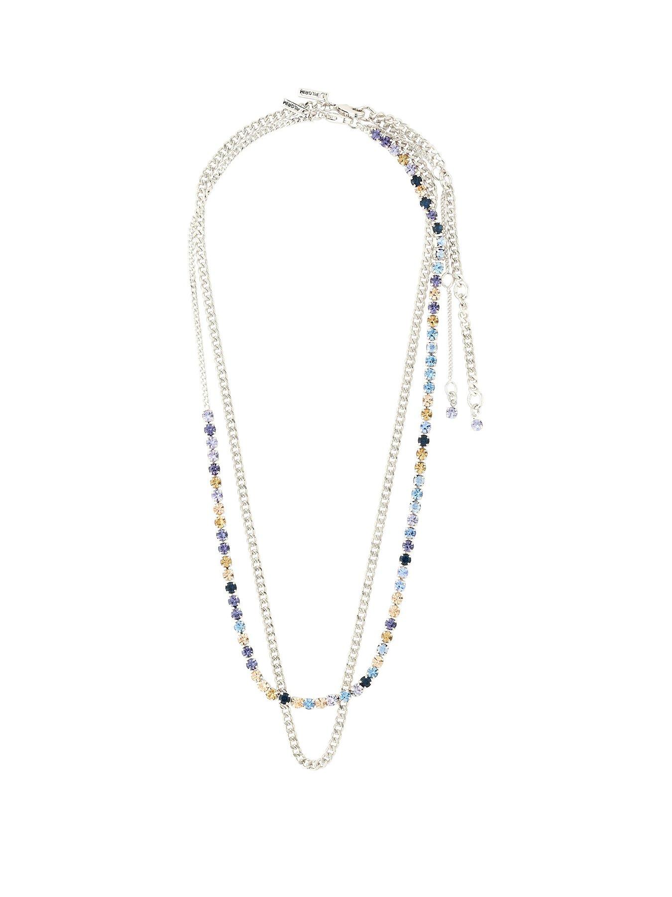 Pilgrim REIGN necklaces, 2-in-1 set, silver-plated