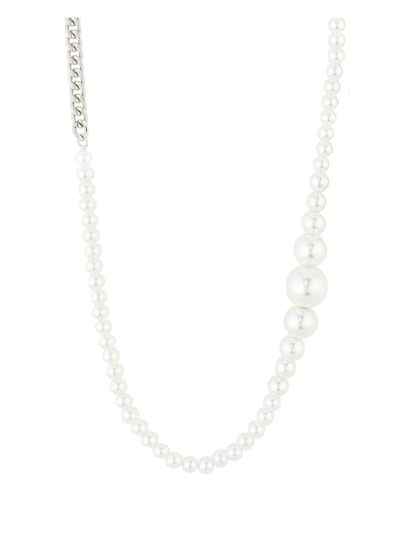 undefined RELANDO beaded necklace silver-plated