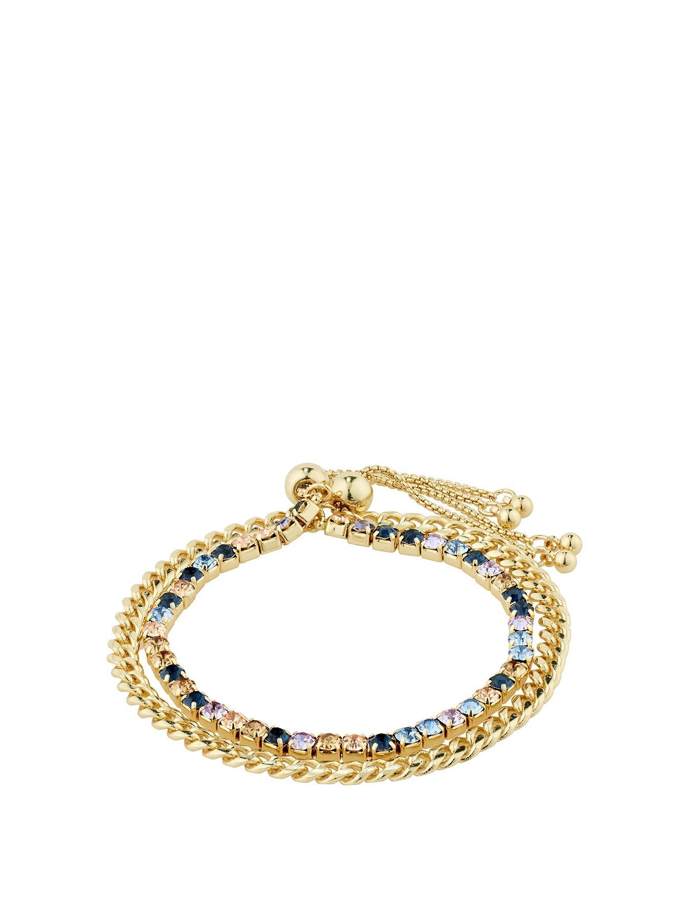 Product photograph of Pilgrim Reign Bracelet 2-in-1 Set Gold-plated from very.co.uk